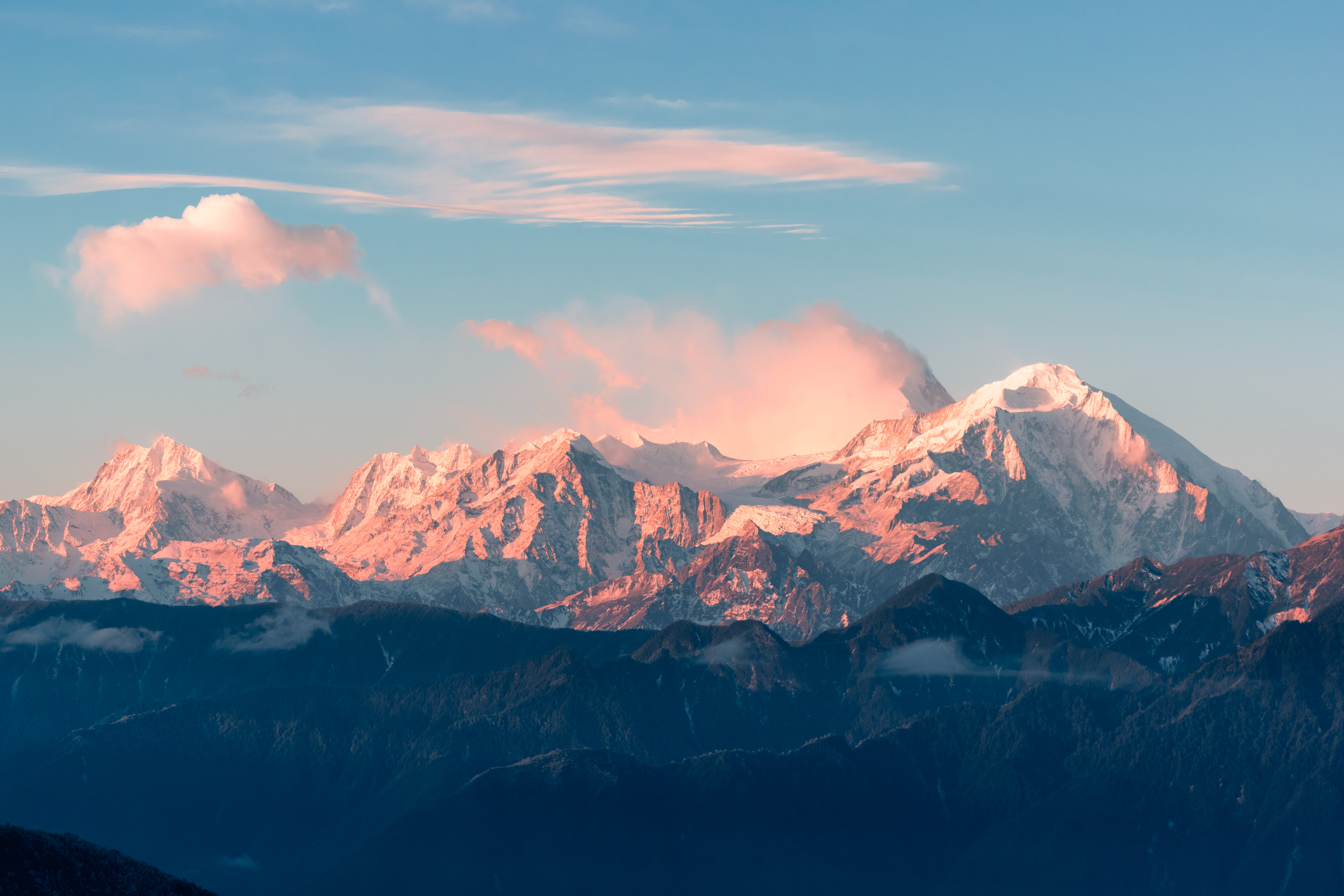 Sunrise mountain desktop wallpaper, minimal | Free Photo - rawpixel
