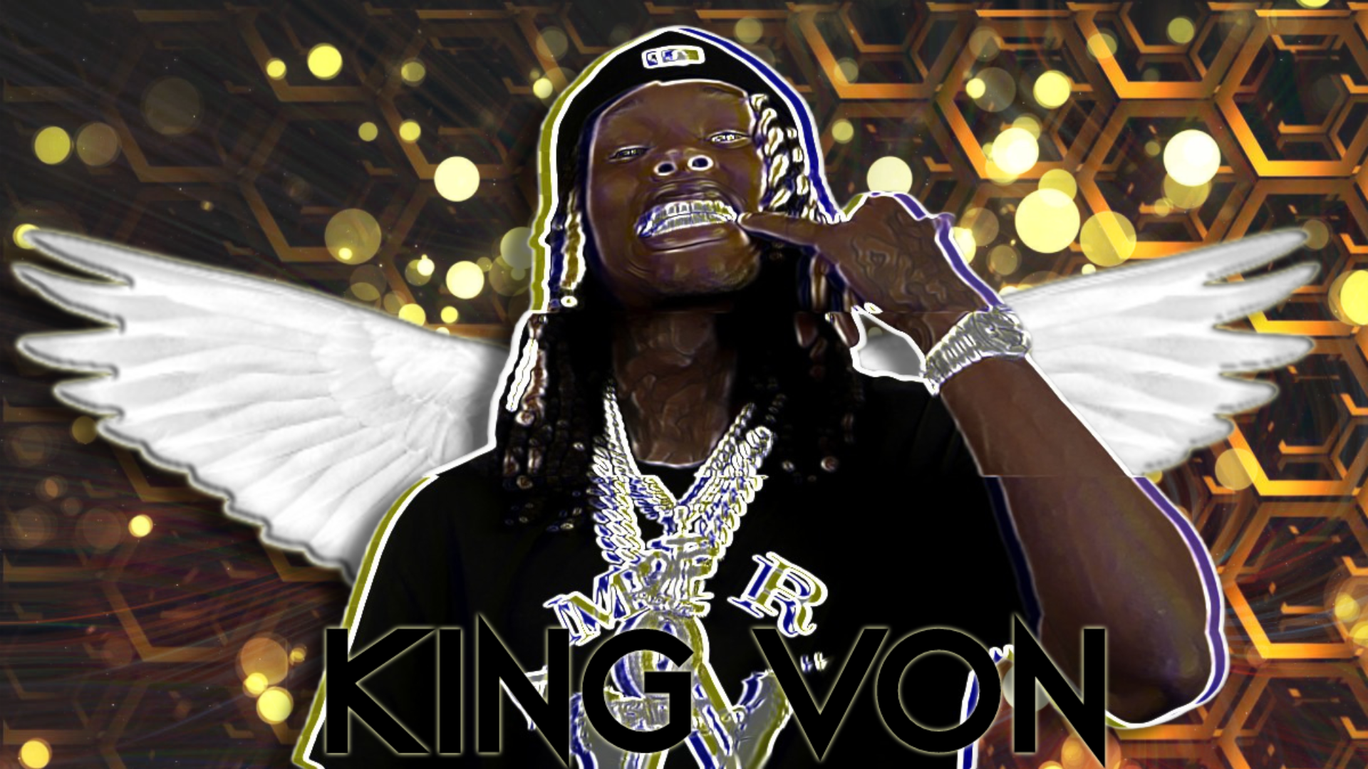 Download King Von With Red Halo Wallpaper