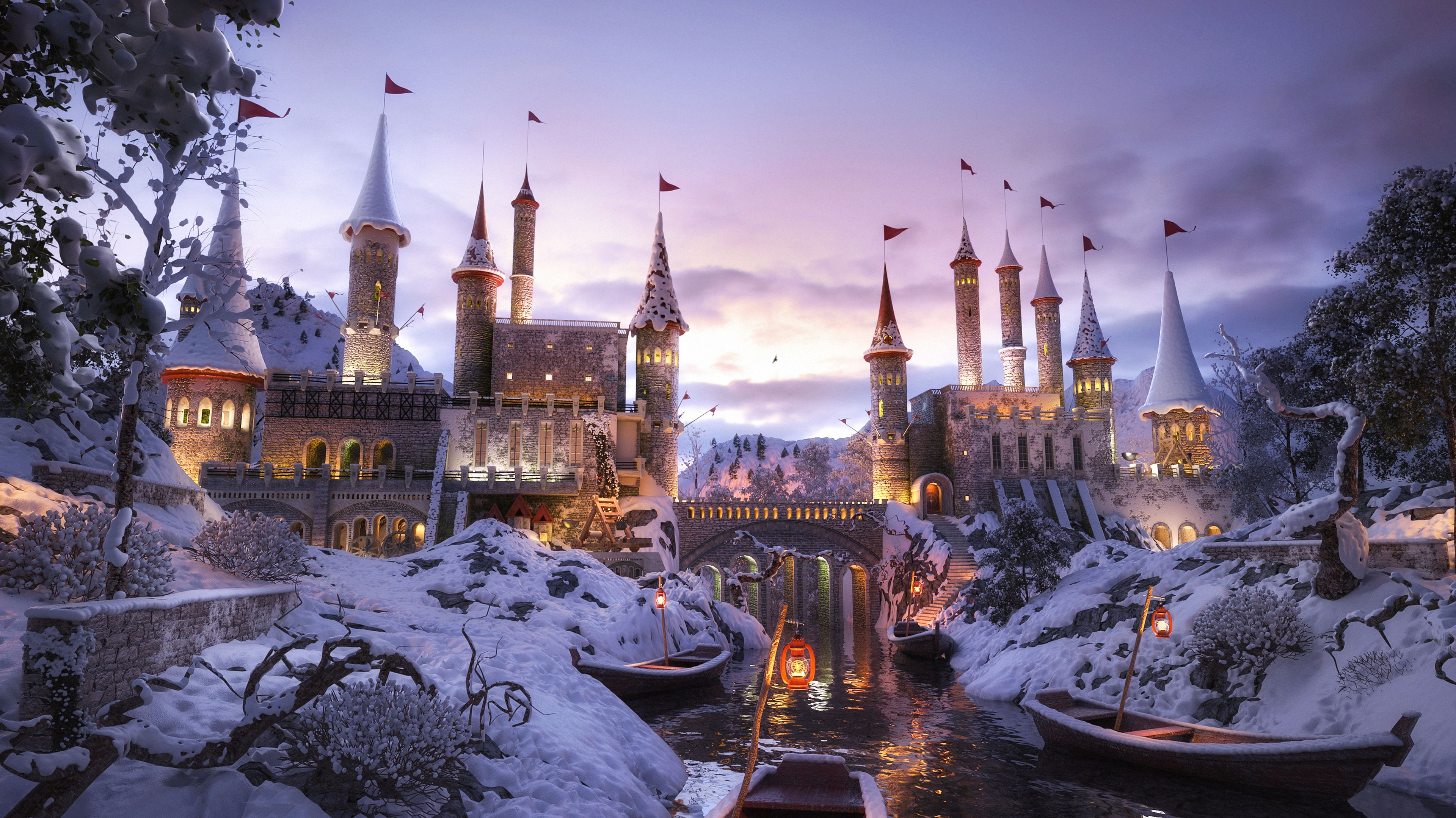 Disney Castle Winter Wallpapers - Top Free Disney Castle Winter Backgrounds  - WallpaperAccess