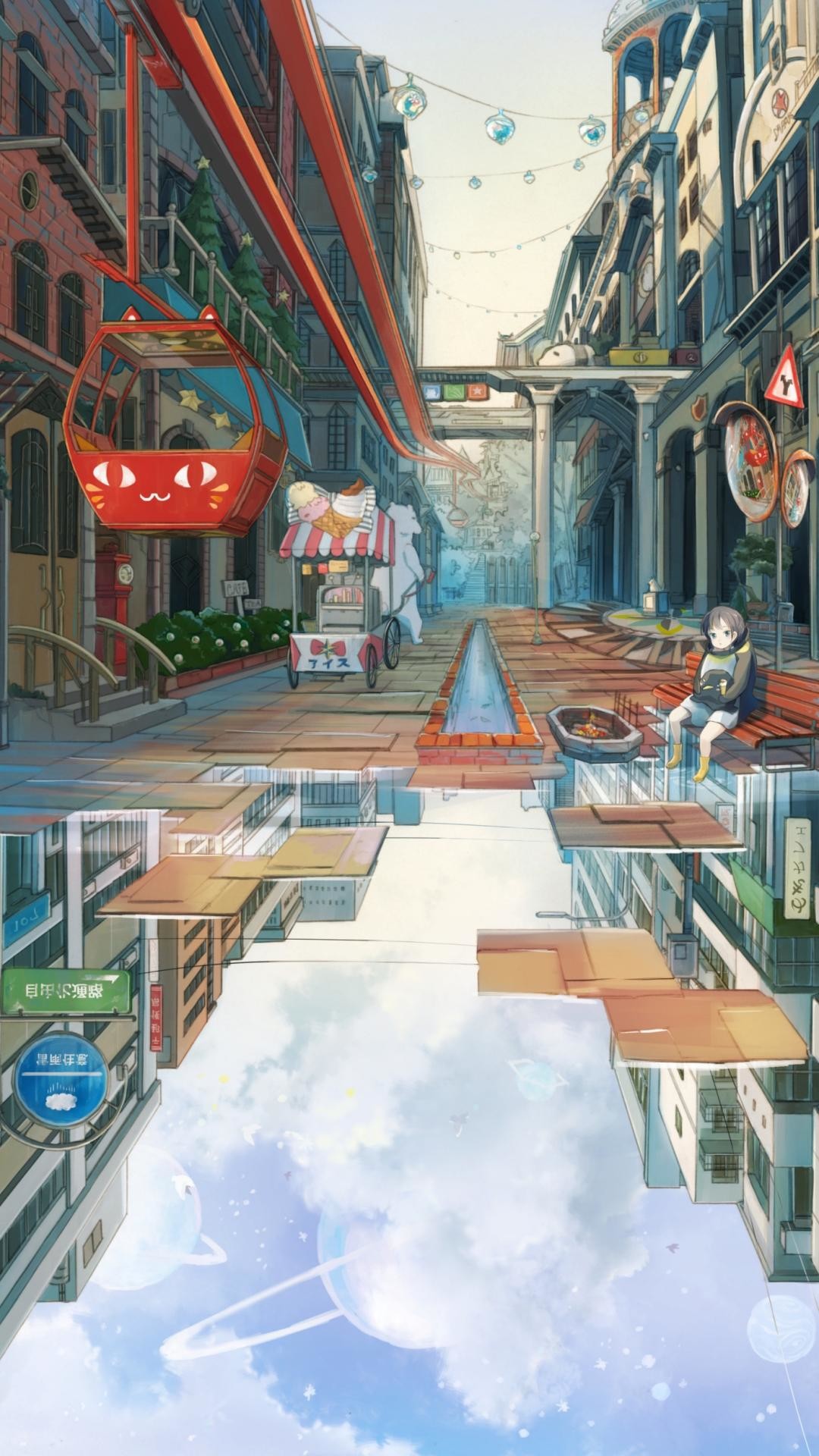 Anime, Landscape, Cloud, Street, Tree, HD wallpaper | Peakpx