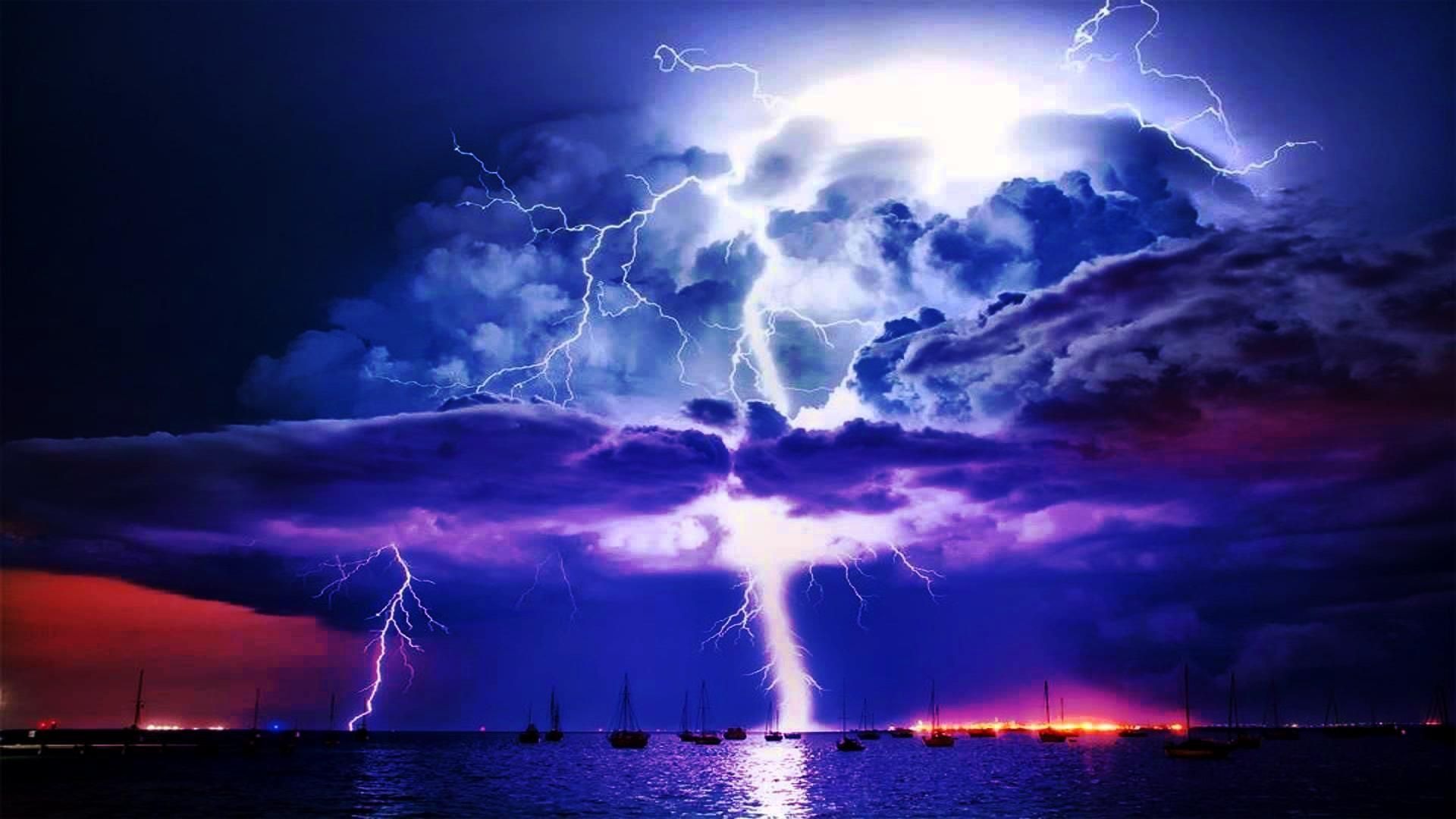 Sunset Clouds Nature Scenery Thunderstorm Lightning HD 4K Wallpaper #8.2498