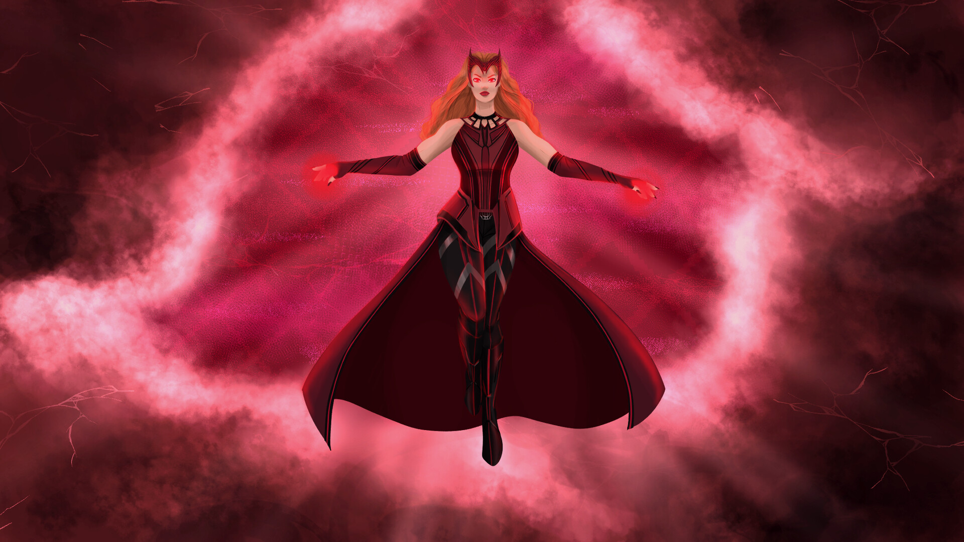 Download Wanda 3D Scarlet Witch Art 4K Wallpaper | Wallpapers.com