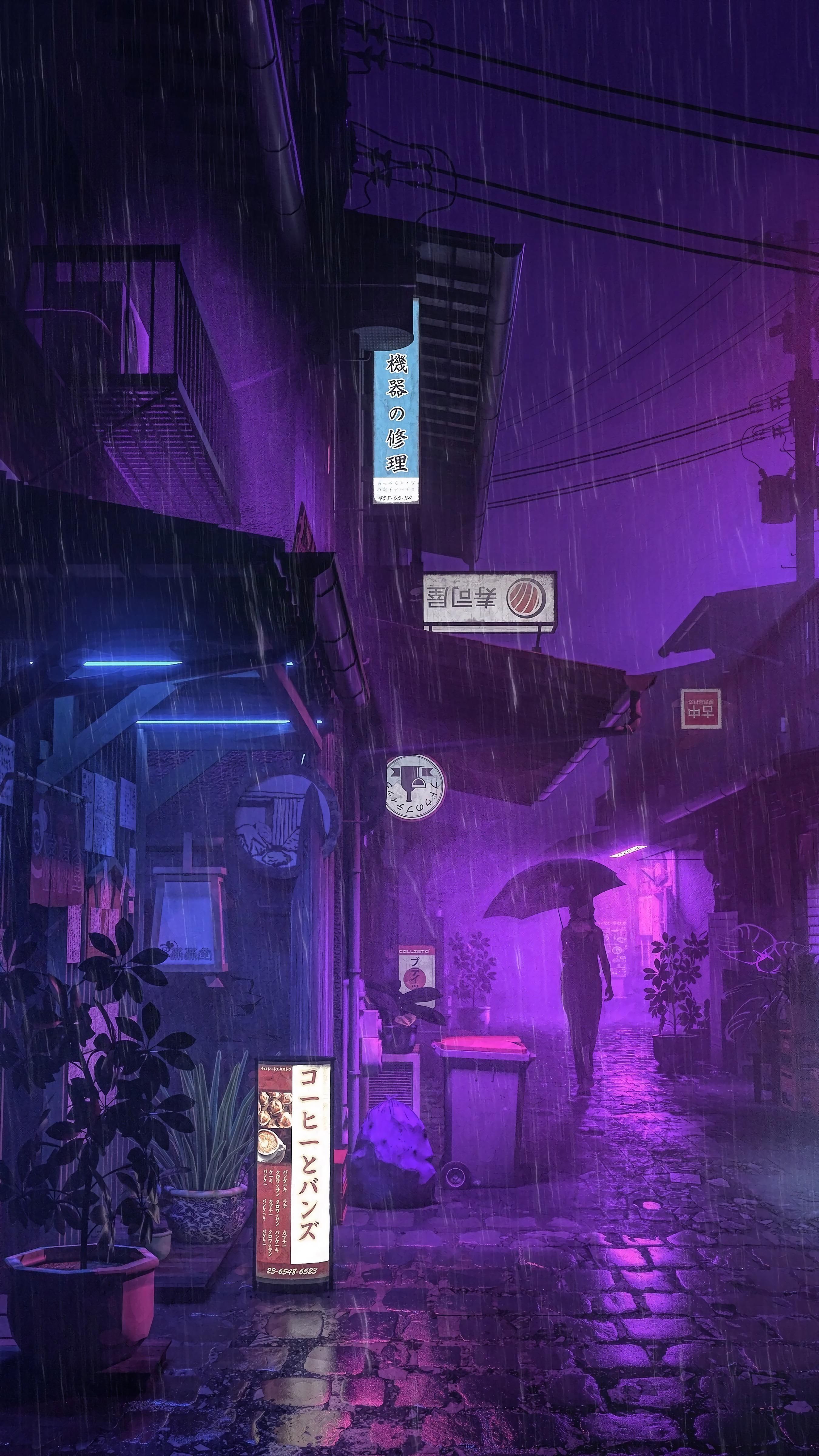 Wallpaper ID 166894  anime fantasy japan purple oriental scenery  night free download