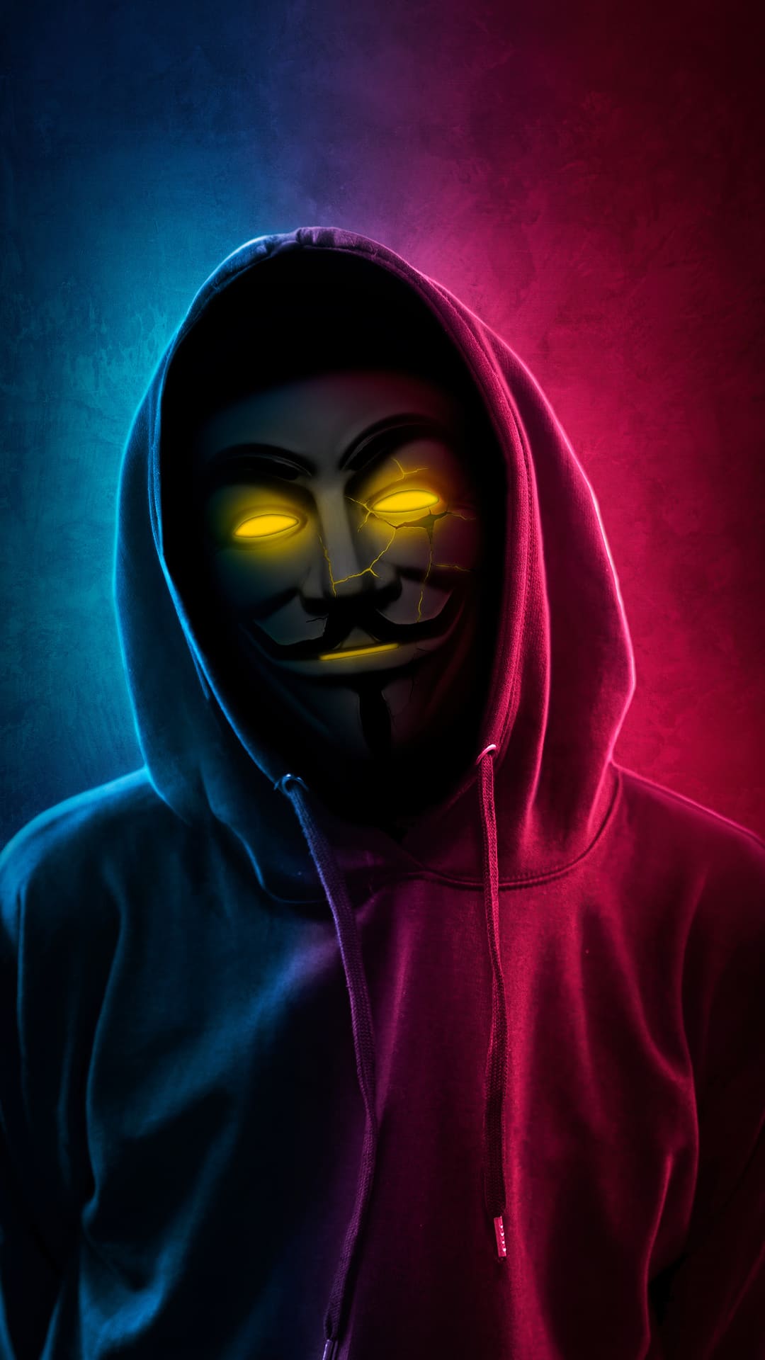 Anonymous with Orange Eyes Wallpaper, HD Hi-Tech 4K Wallpapers