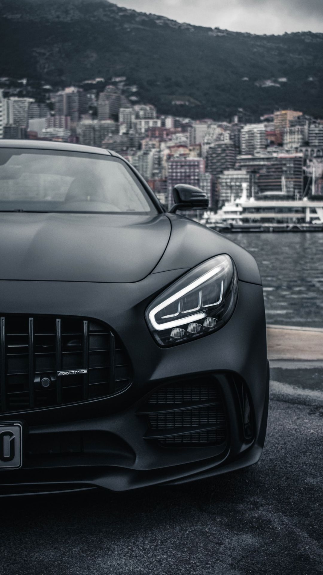 Download wallpaper 1350x2400 mercedes car black front view iphone  876s6 for parallax hd background