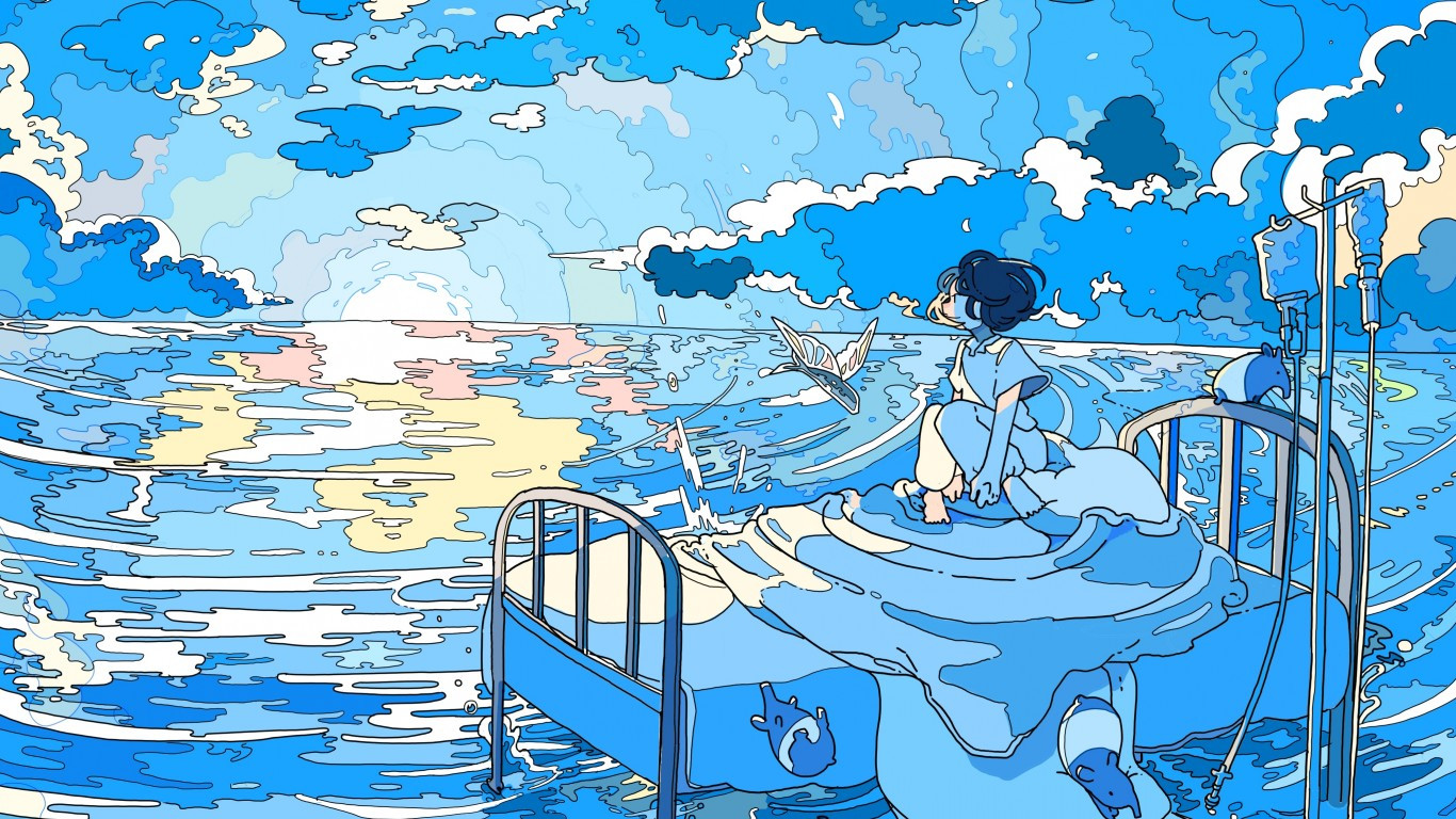 99+ Wallpaper Aesthetic Anime Blue Picture - MyWeb