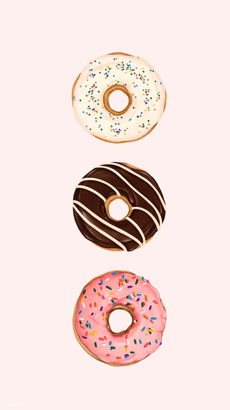 Free Vector  Donut pink background frame cute illustration vector