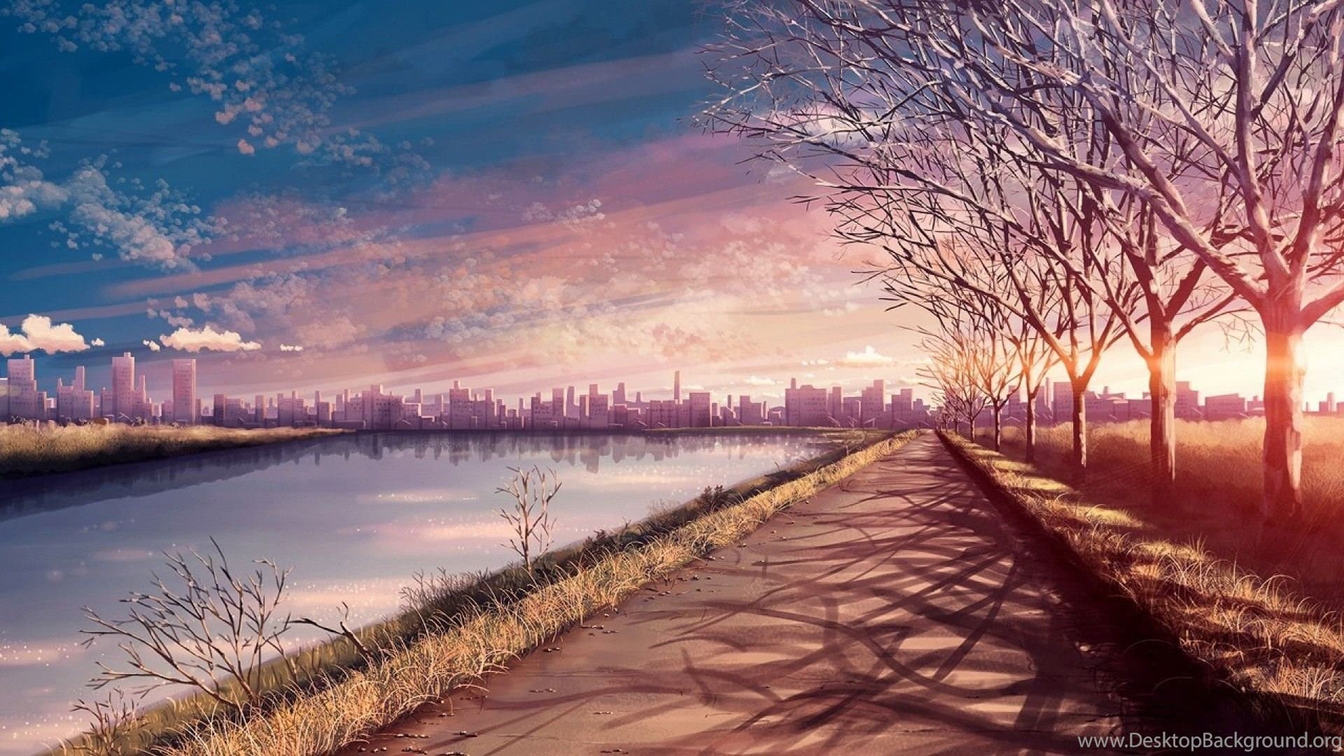 Sky City Scenery Horizon Landscape Anime 8K Wallpaper #131