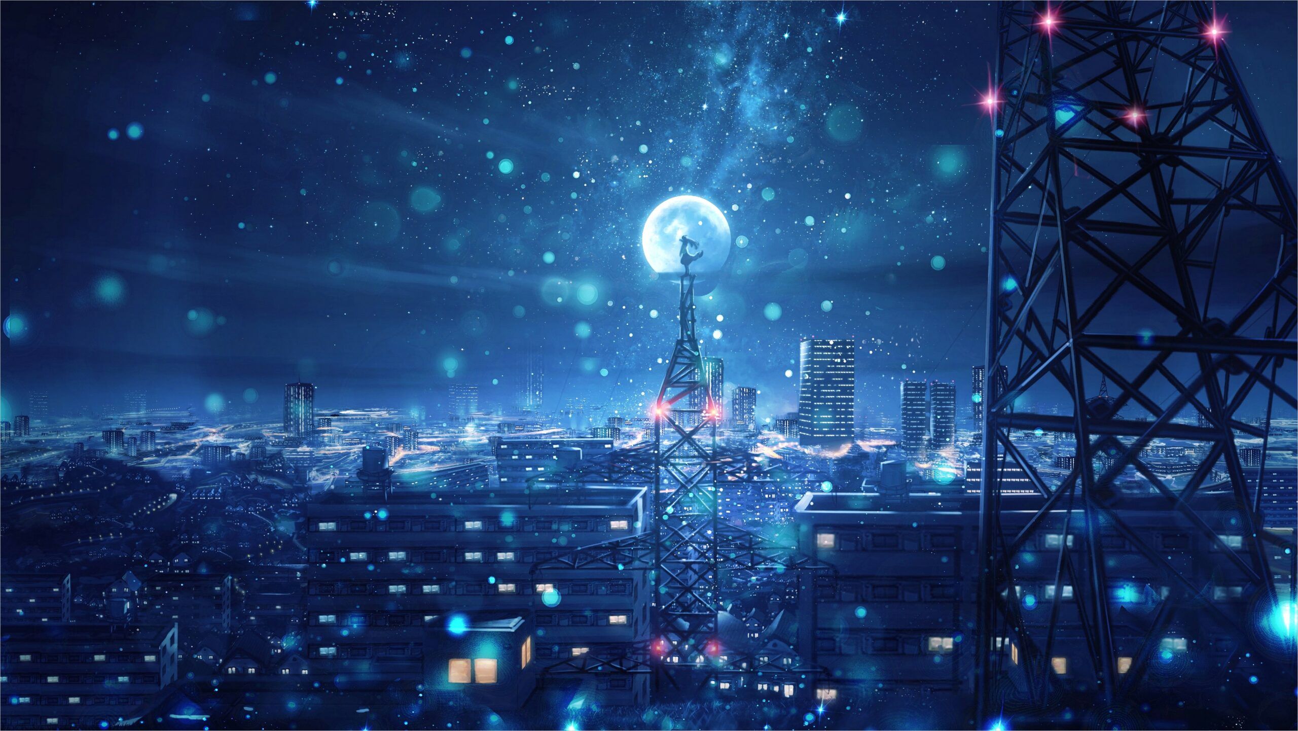 Sky City Scenery Horizon Landscape Anime 8K Wallpaper #131