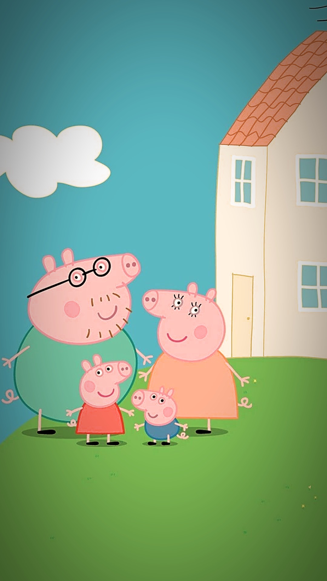 Papel de parede de Casa Peppa Pig 4K para celulares e tablets