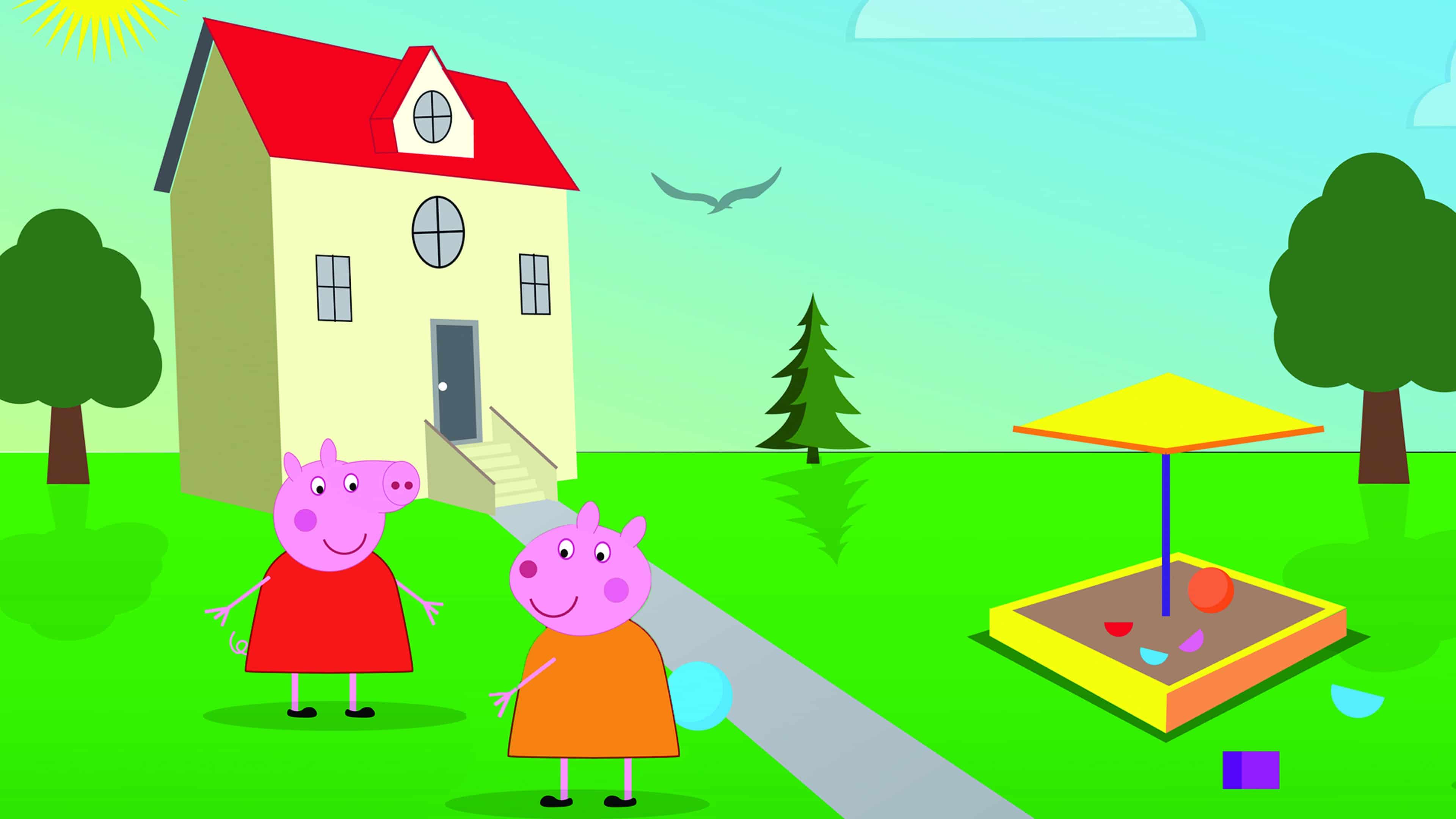 Peppa Pig House - Green Car Wallpaper Download