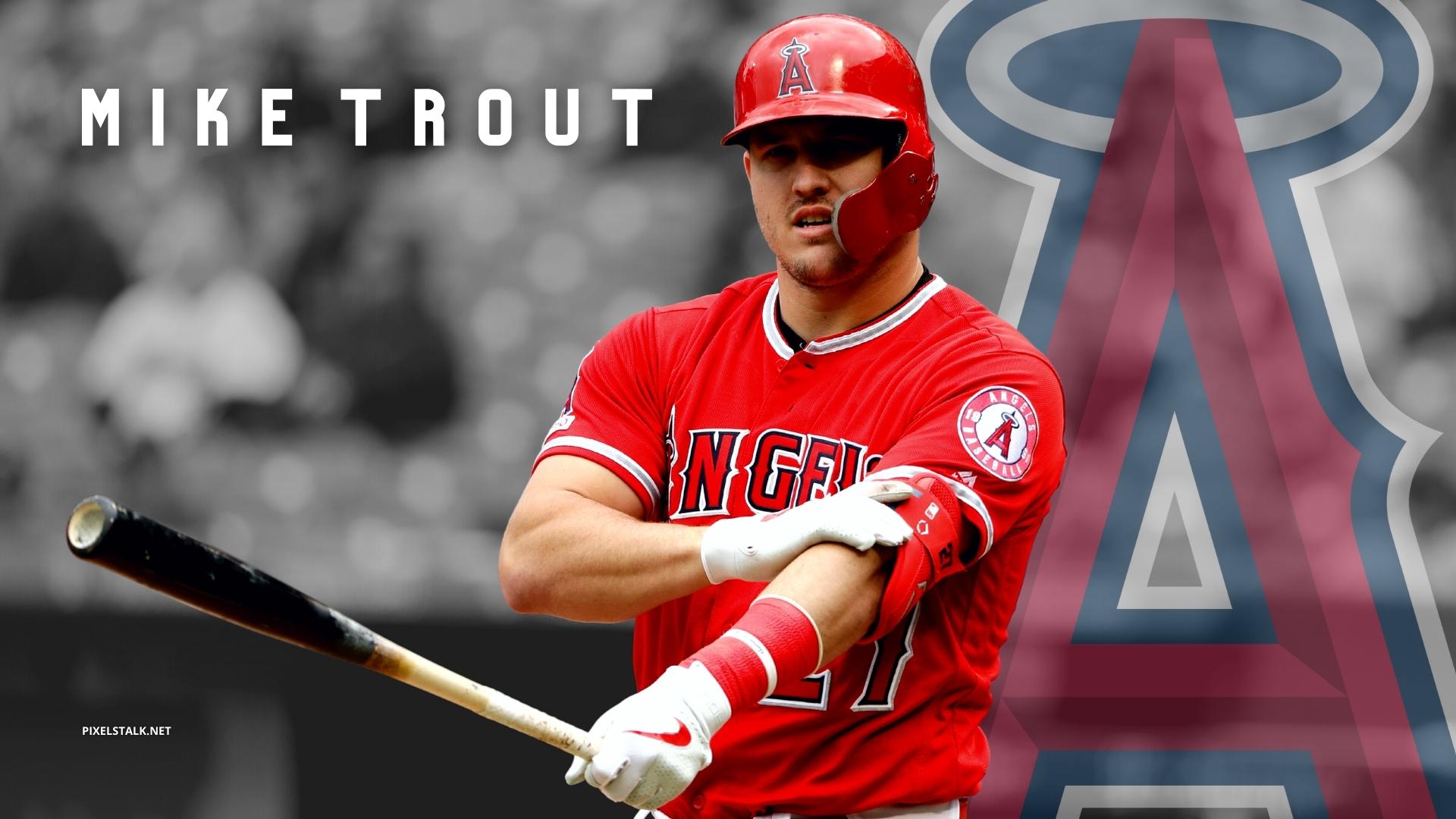 Mike Trout, grunge art, MLB, Los Angeles Angels, baseman, baseball, Michael  Nelson Trout, HD wallpaper