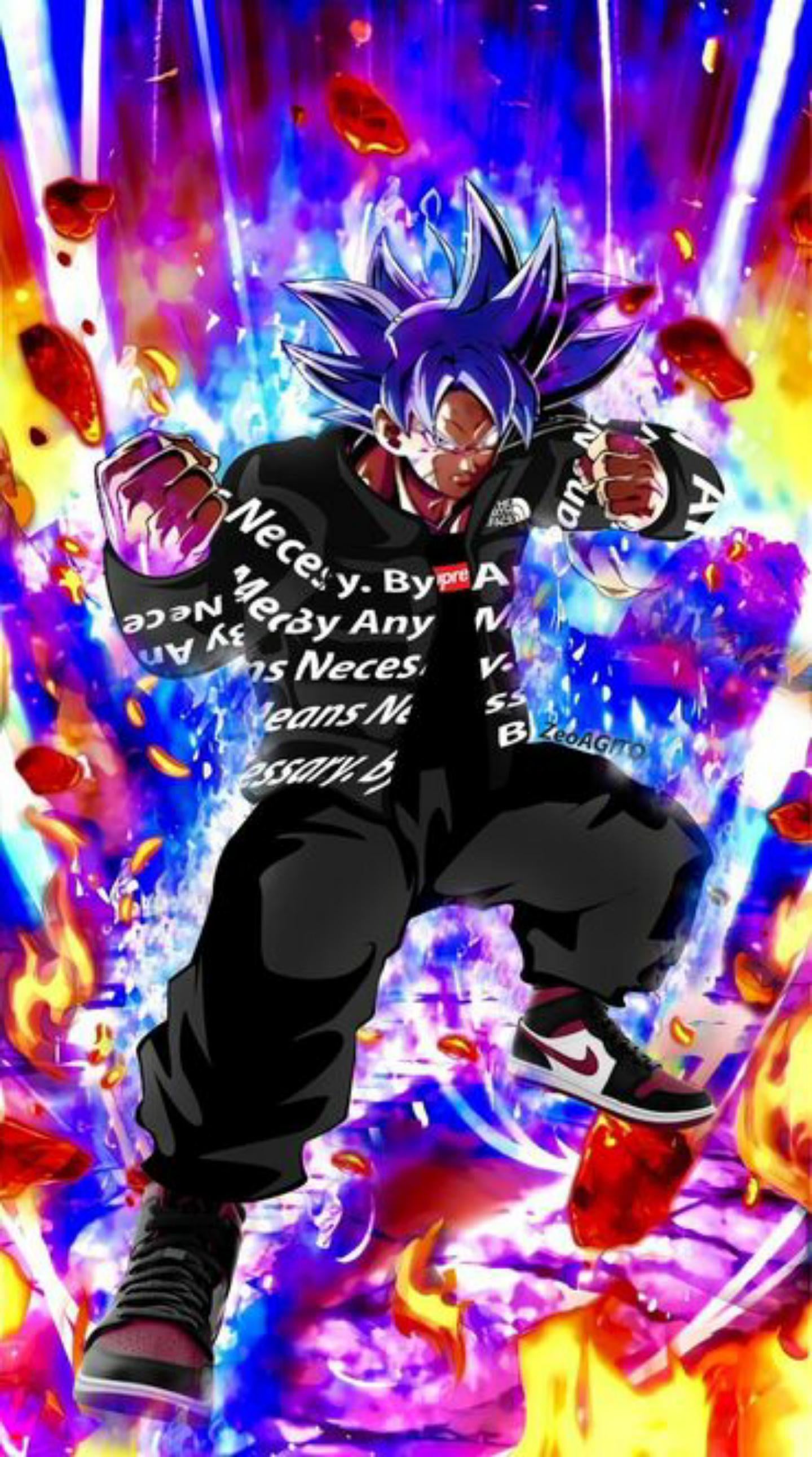 Download Awesome Supreme Drip Goku Digital Art Wallpaper