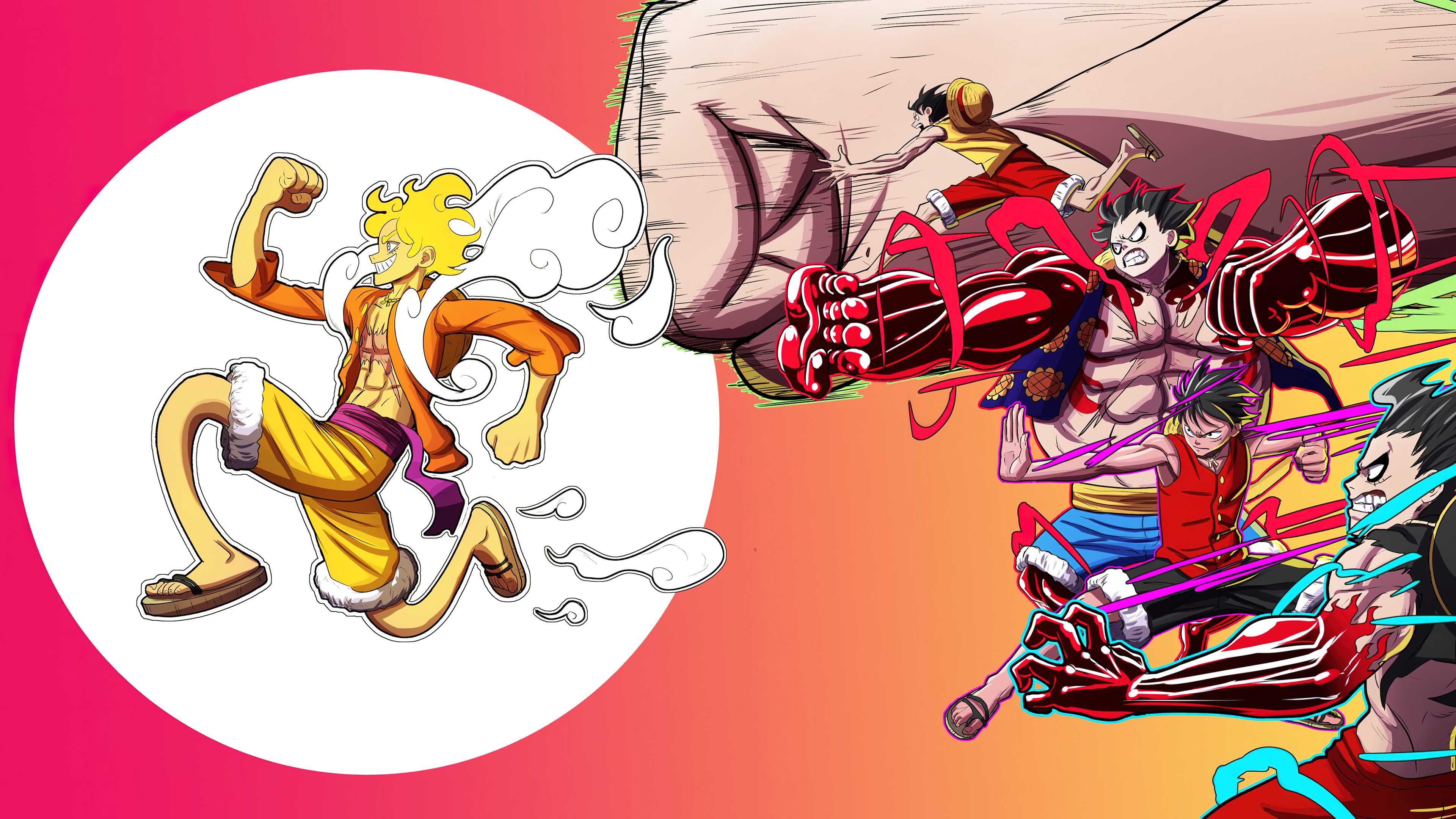 Luffy Gear 5 One Piece Art 4K Wallpaper iPhone HD Phone #6021l