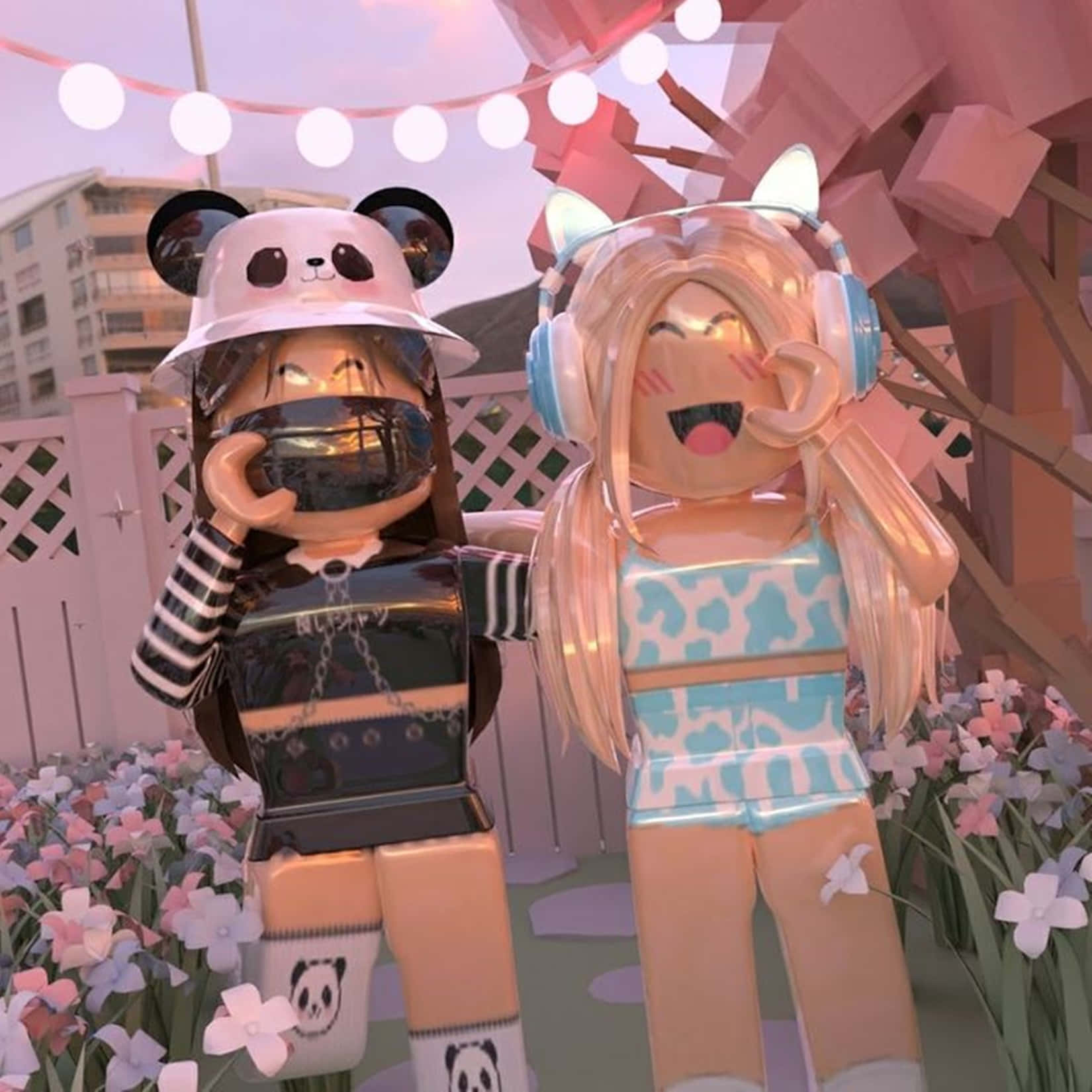 Download Aesthetic Roblox Girls Collage Wallpaper