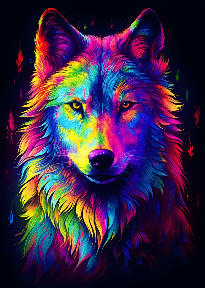 neon wolf Wallpapers on WallpaperDog