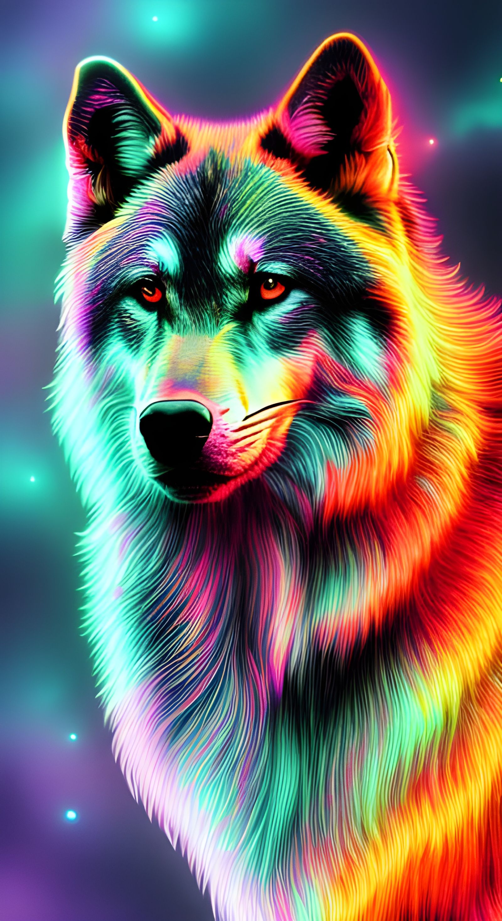 Neon Wolf Wallpapers On Wallpaperdog