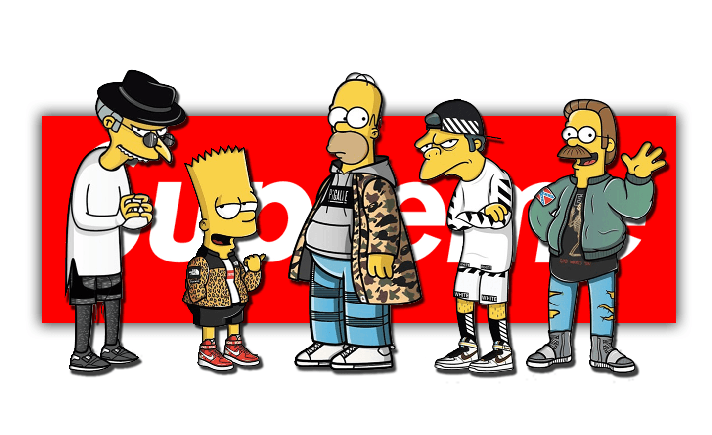 Supreme Wallpaper With Bart Simpson - Bart Simpson Supreme Gucci Png,Cool  Png Backgrounds - free transparent png images 