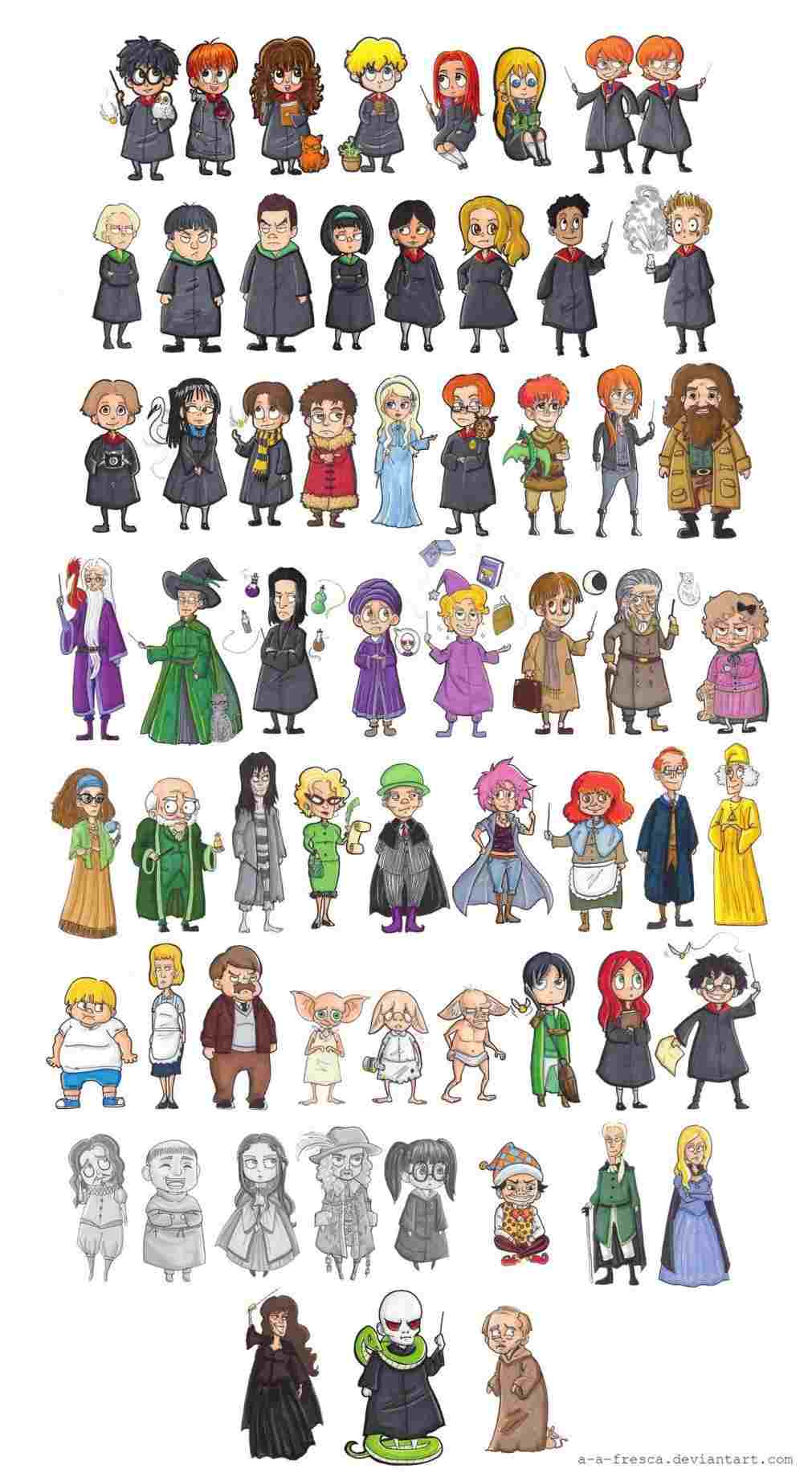 harry potter cartoon drawings