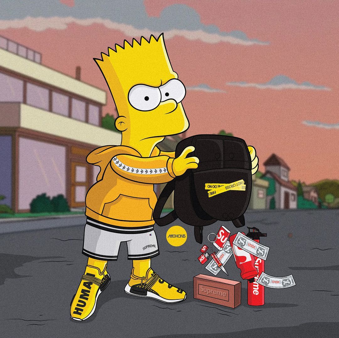 Supreme Wallpaper With Bart Simpson - Bart Simpson Supreme Gucci