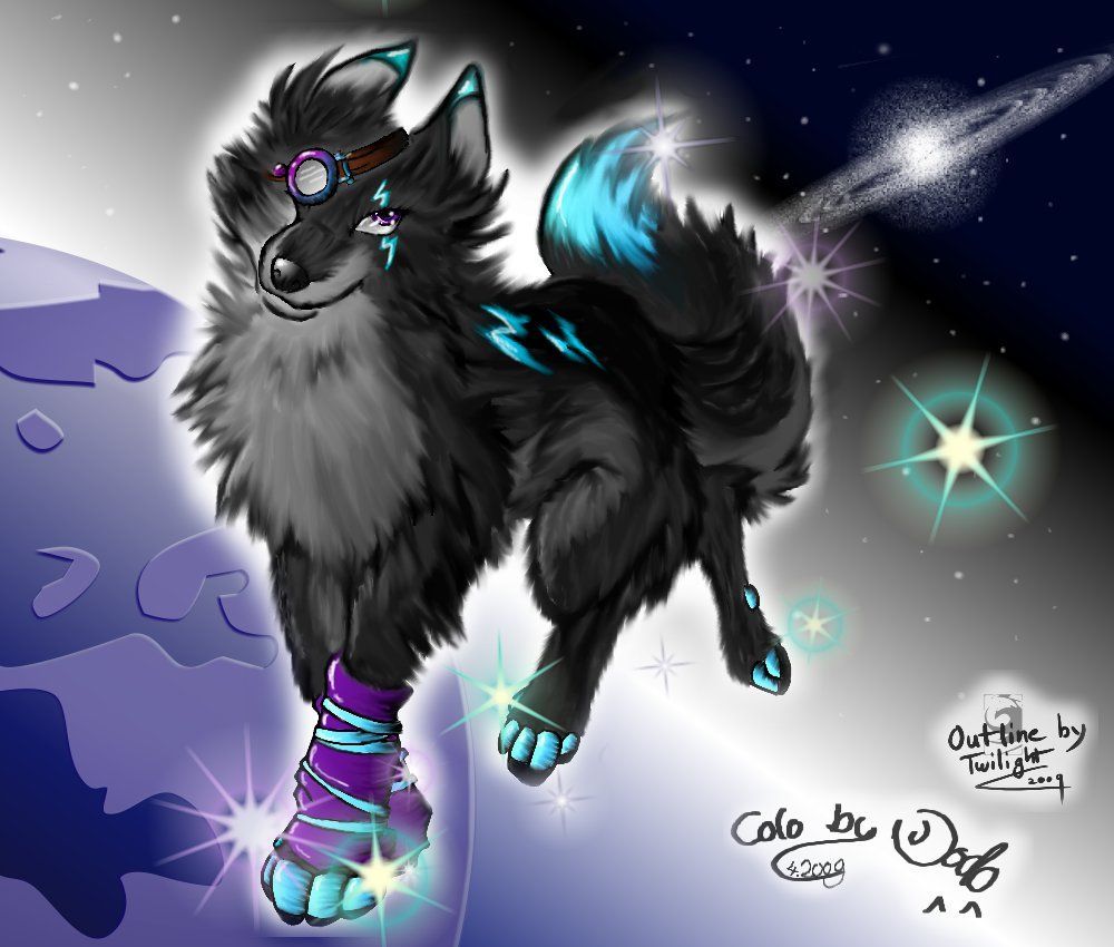 Anime Galaxy Wolf on Dog purple galaxy wolf HD wallpaper  Pxfuel