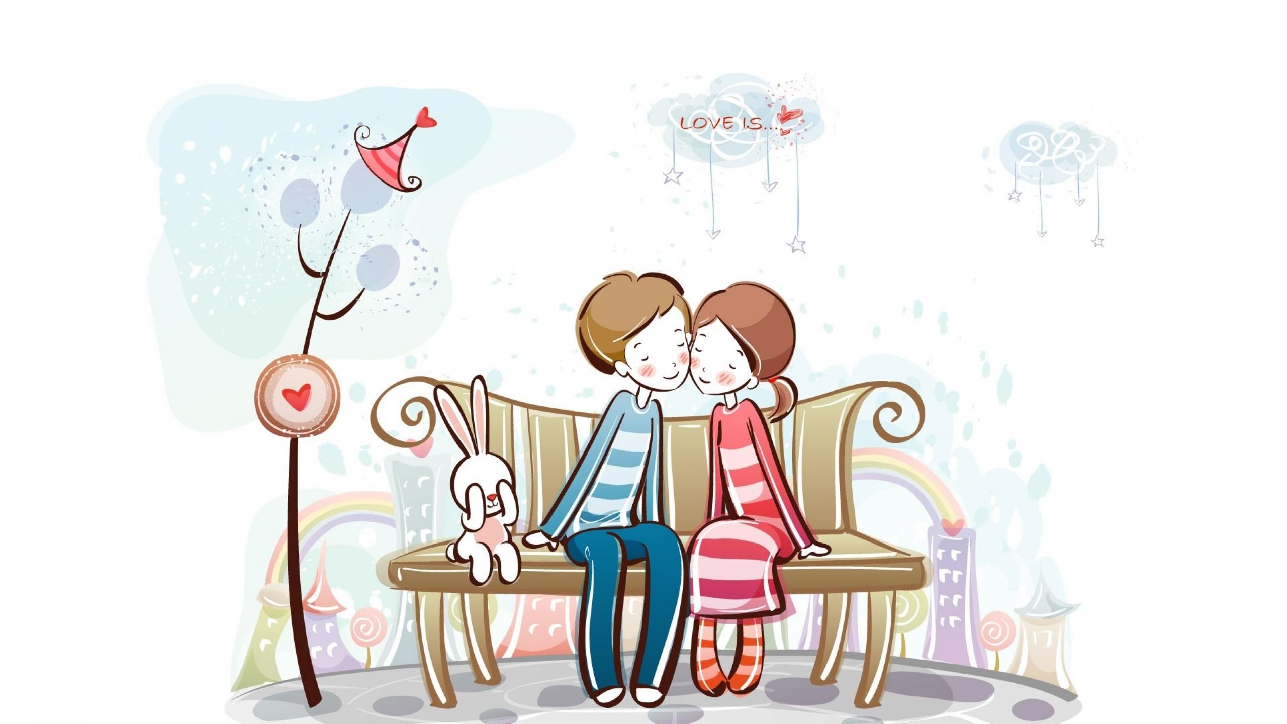 Valentine Couple Cartoon Wallpapers on WallpaperDog