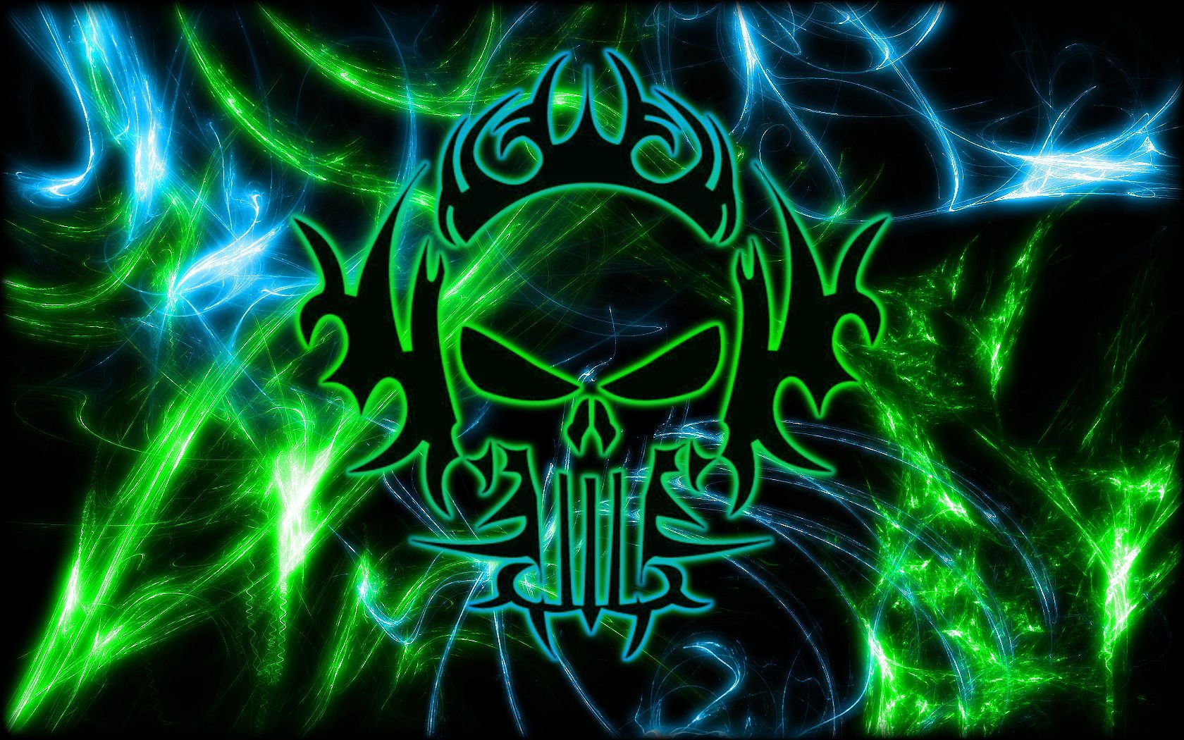 skull music headphone art. neon blue metallic skull design on neon skull wallpapers