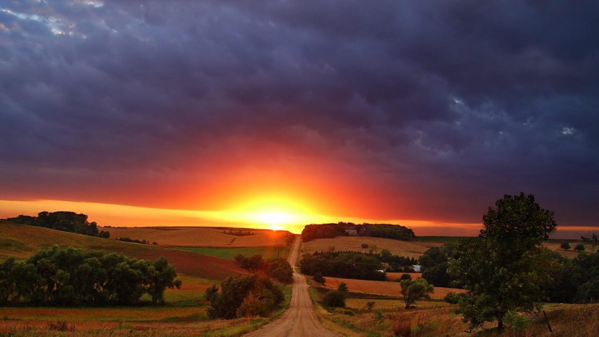 126381 Sunset Country road  Rare Gallery HD Wallpapers