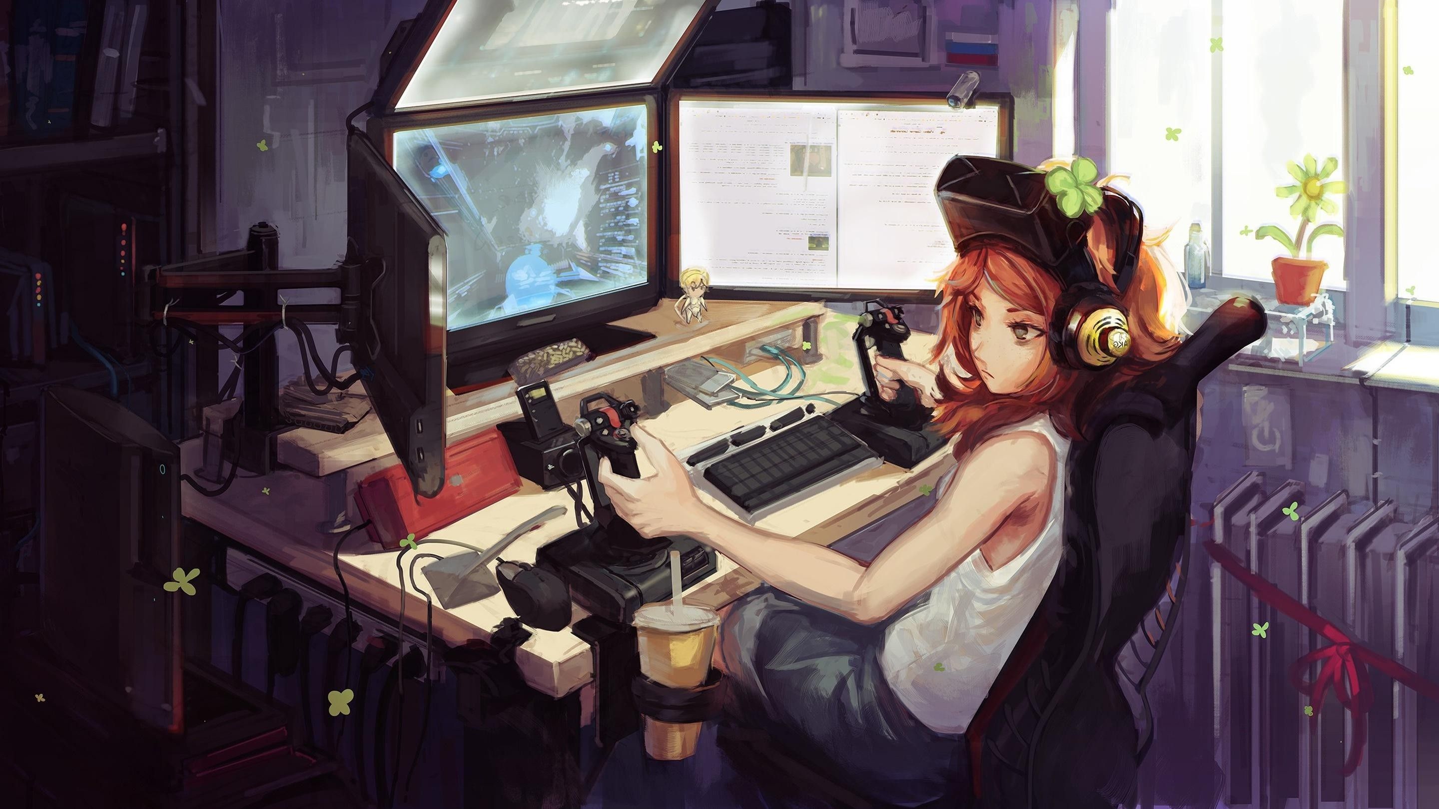 Gaming girl wallpaper