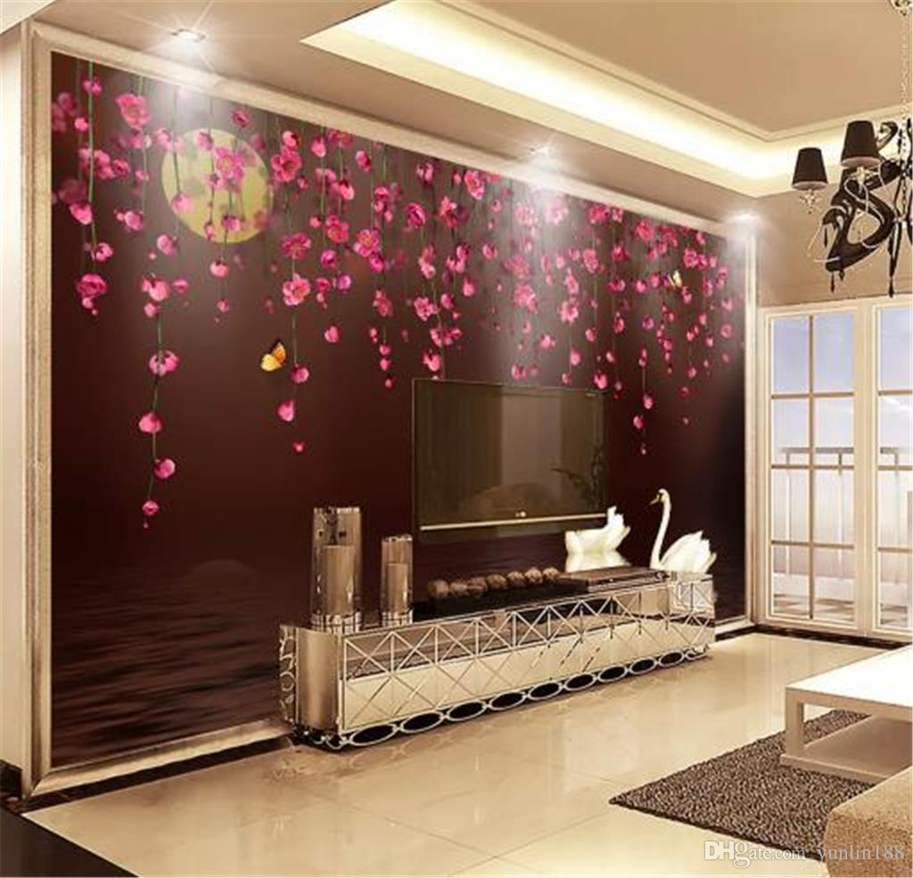 Romantic Pink Mural Wallpaper 3d Large For Background Living Room Bedroom  Decor  eBay