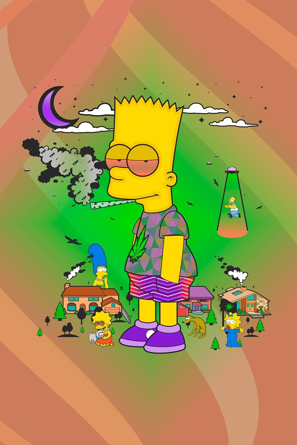 Download Supreme Bart Simpson Stoner Wallpaper