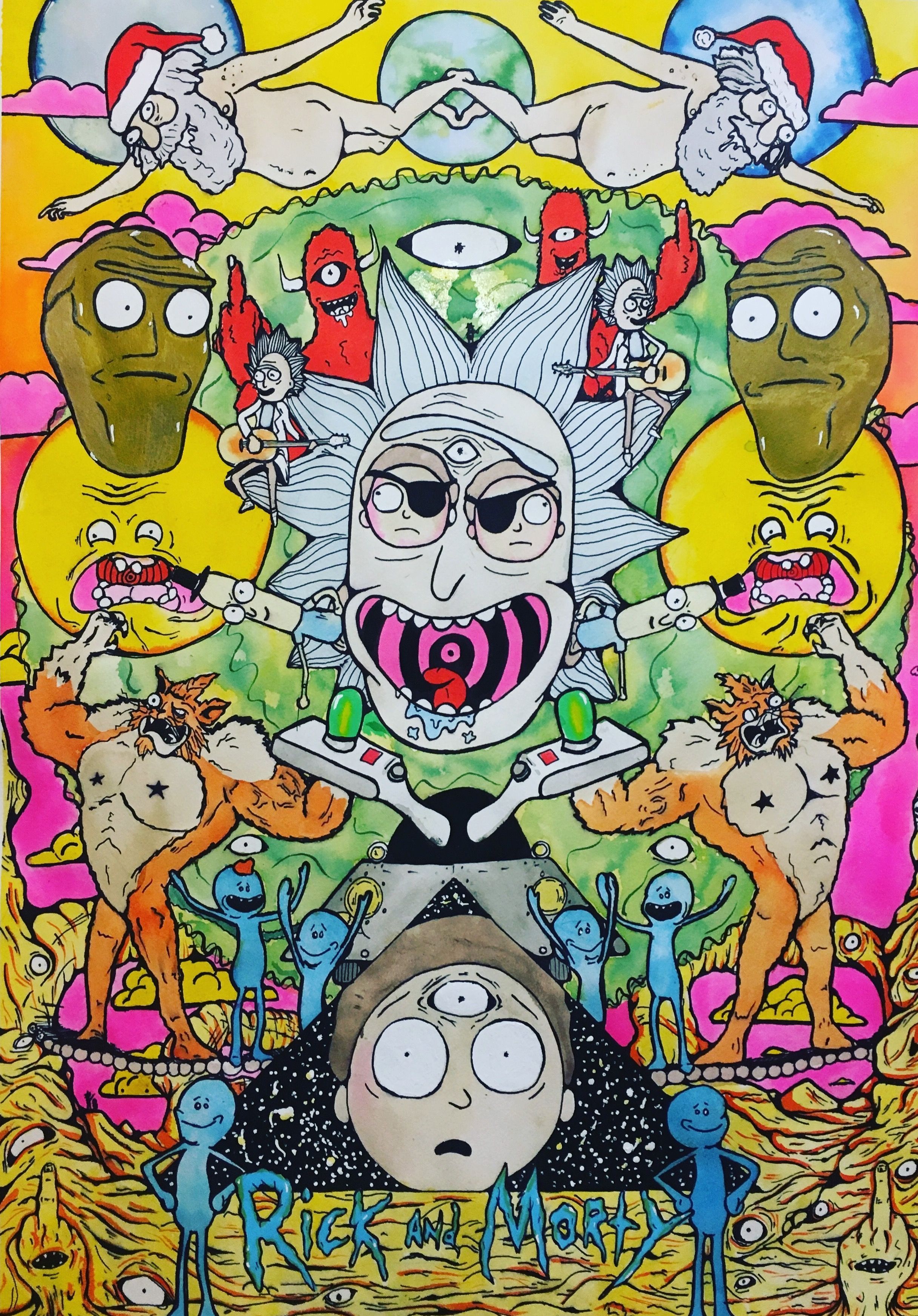 Download Rick And Morty Trippy Parallel Universe Wallpaper  Wallpaperscom