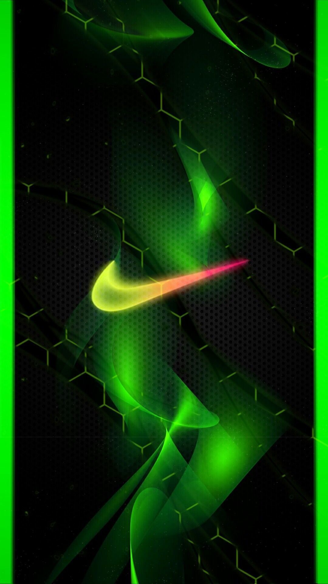 neon green nike logo