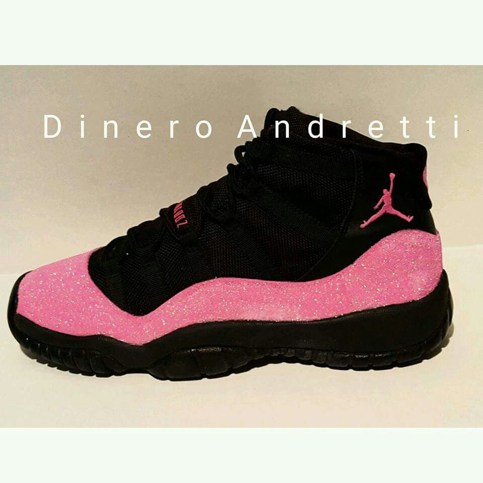 pink black jordans
