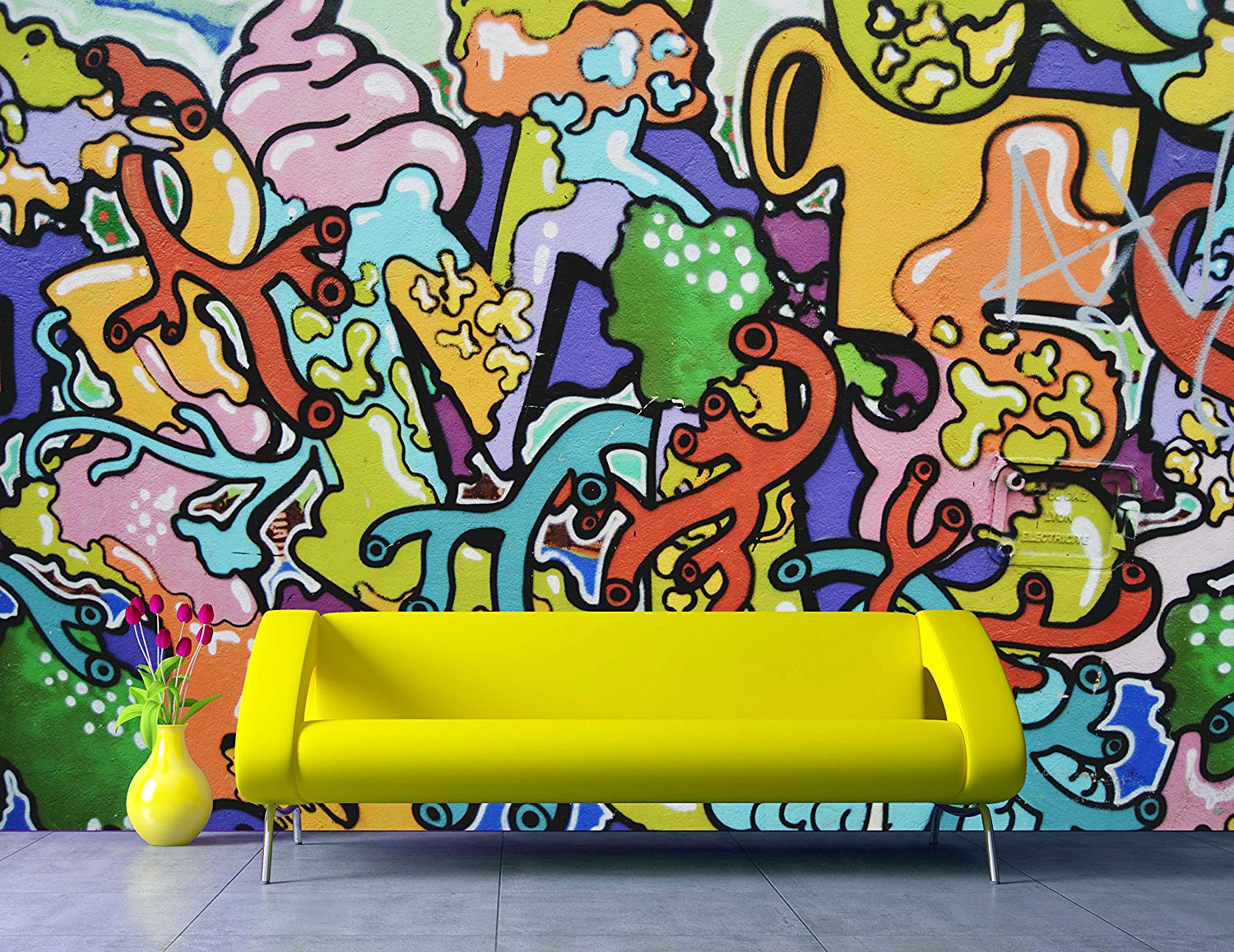 RoomMates White Disney Cruella Graffiti Peel and Stick Wallpaper Covers  2829 sq ft RMK12125RL  The Home Depot
