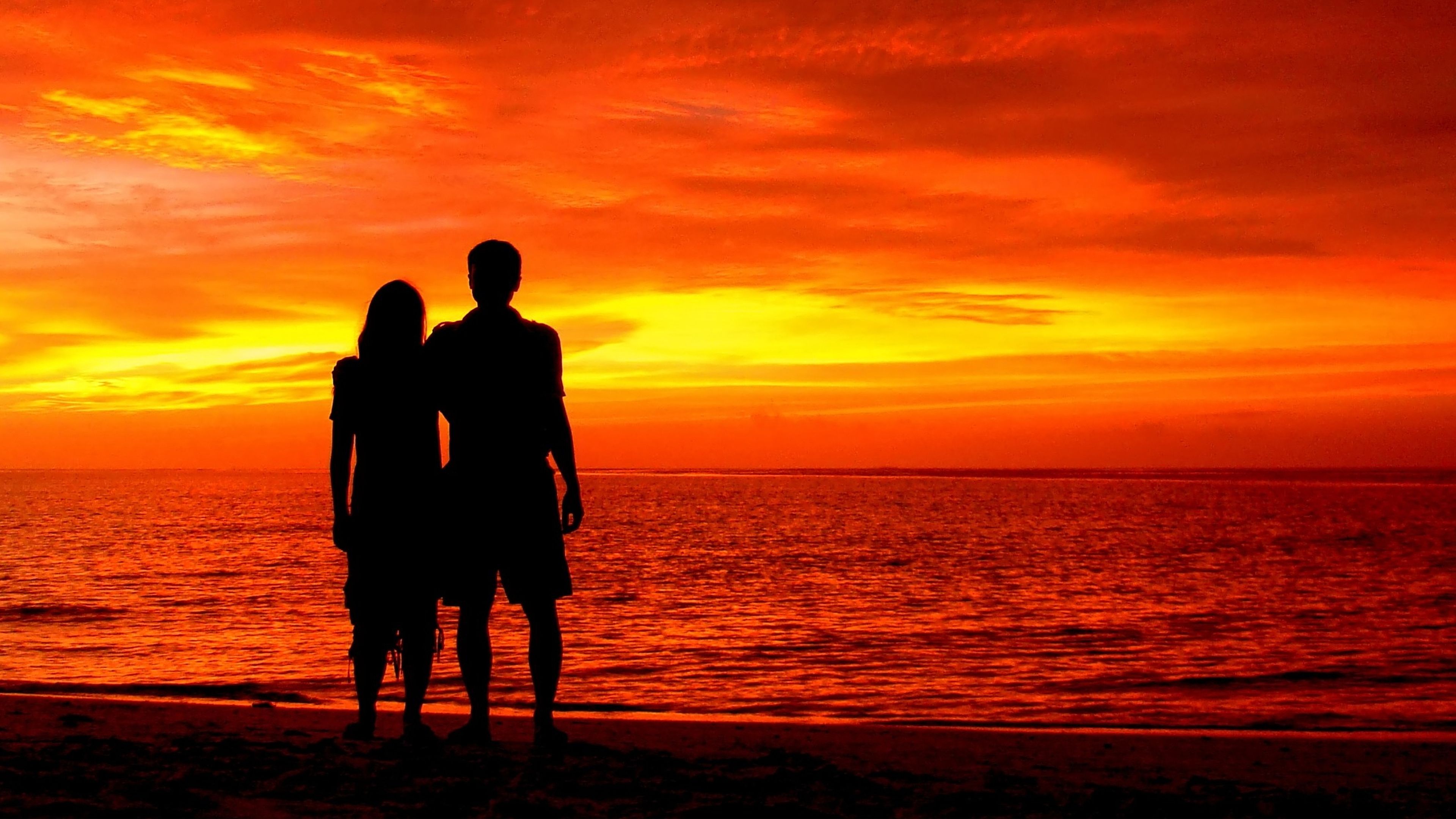 Romantic Couple Sunset Silhouette 4k Wallpapers Hd Wallpapers - Riset