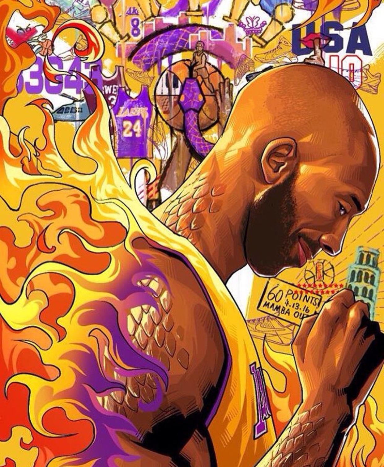 Wallpaper ID 572041  Mamba NBA 2K Art Basketball Black Mamba Kobe  Bryant Kobe Los Angeles Lakers Drawing Legend free download