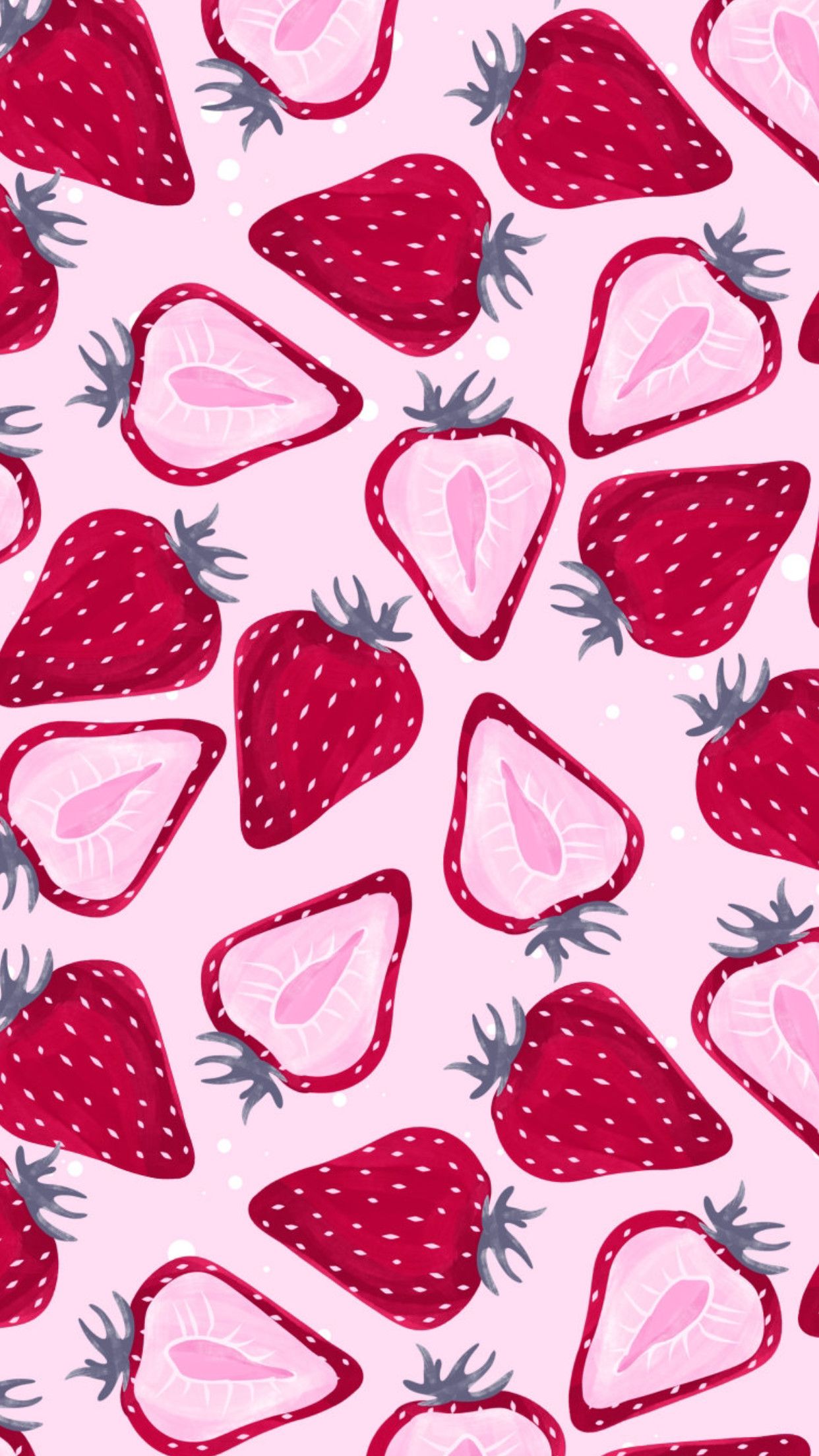 Beautiful Summer Pattern With Strawberries And Flowers Abstract Botanical  Texture On Pink Background Strawberry Background For Fabric Wallpaper  Scrapbooking Projects Stock Illustration  Download Image Now  iStock