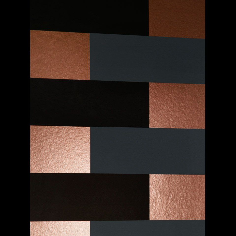 Miami Geometric Leaf Wallpaper Charcoal  Copper Fine Decor FD42833