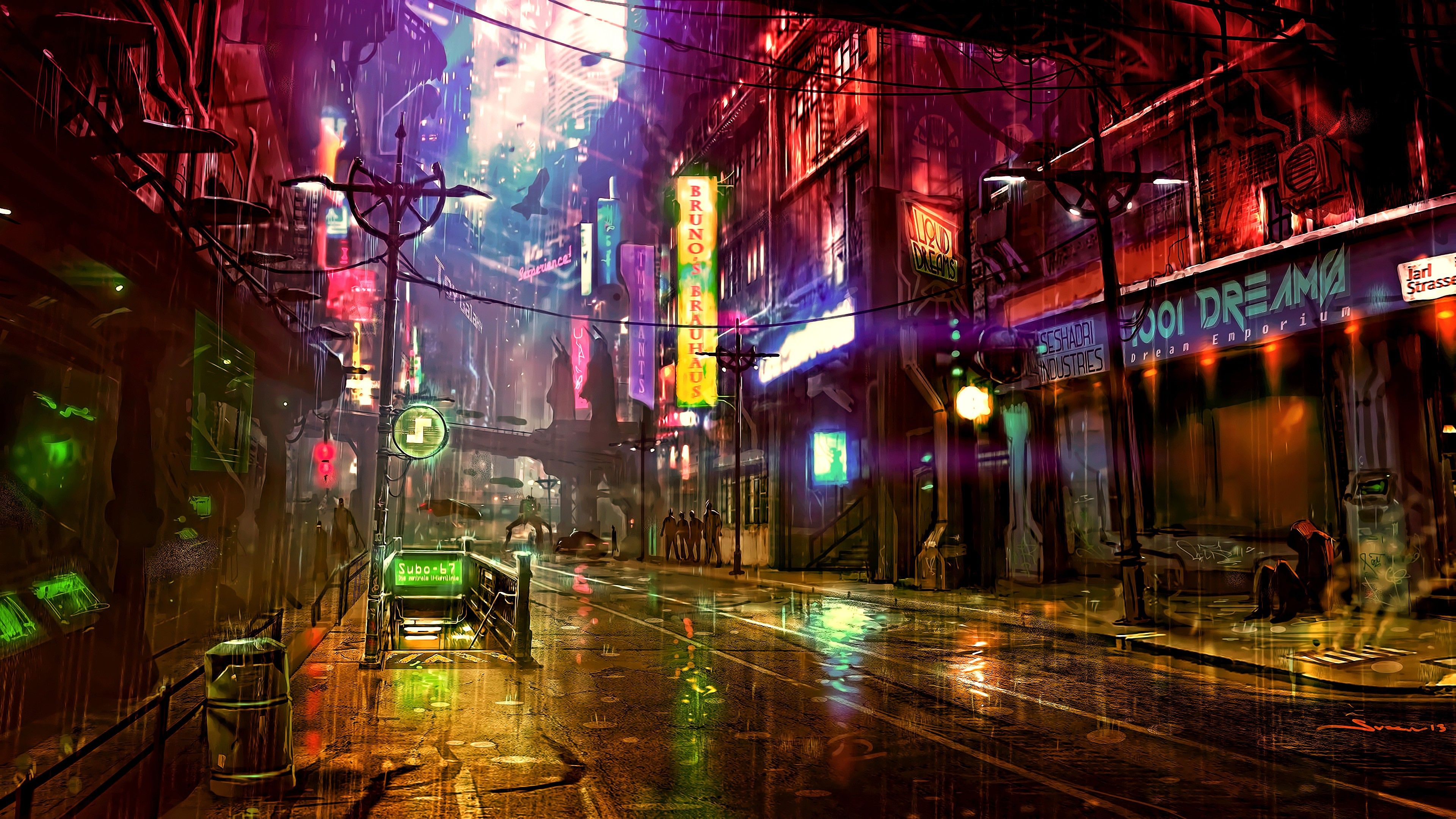 Wallpaper cyberpunk, city, buildings, art desktop wallpaper, hd image,  picture, background, 13377a