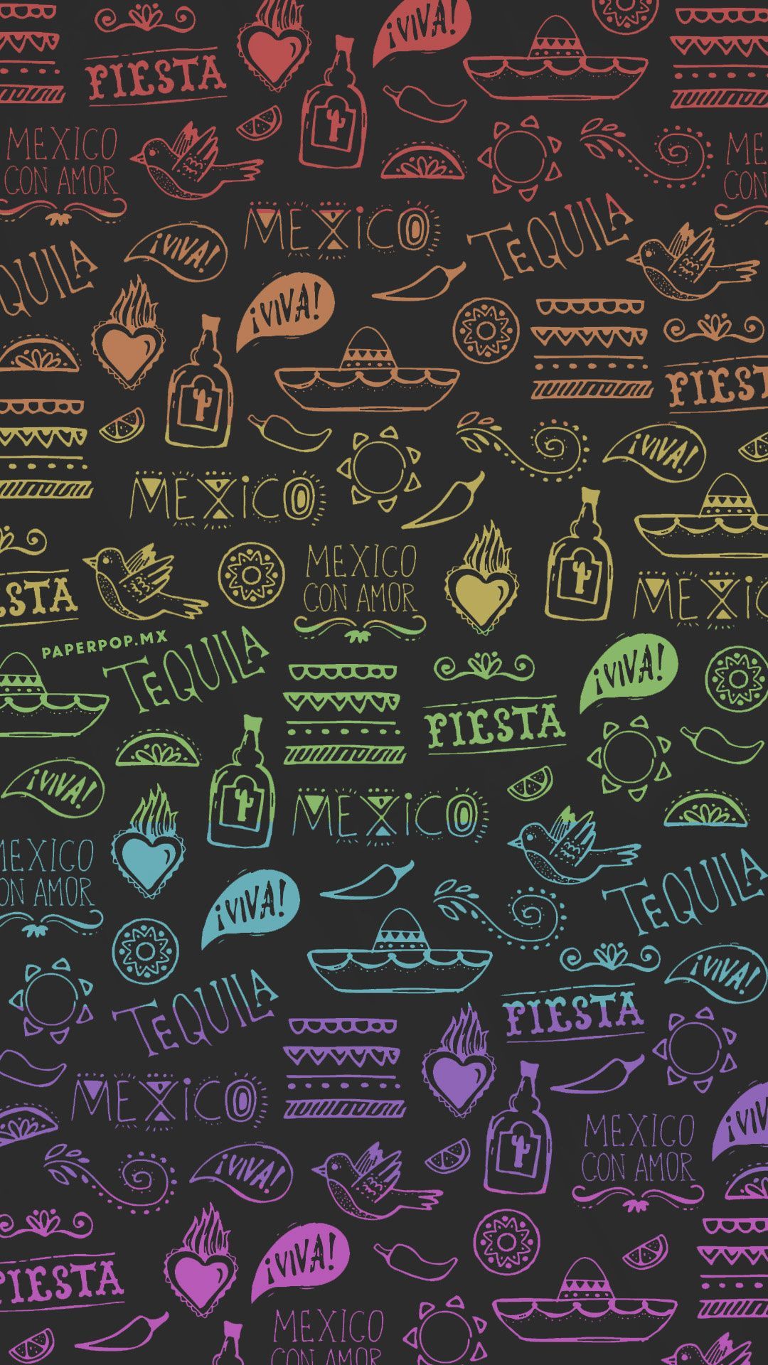 Free Vector  Mexican wallpaper with colorful details