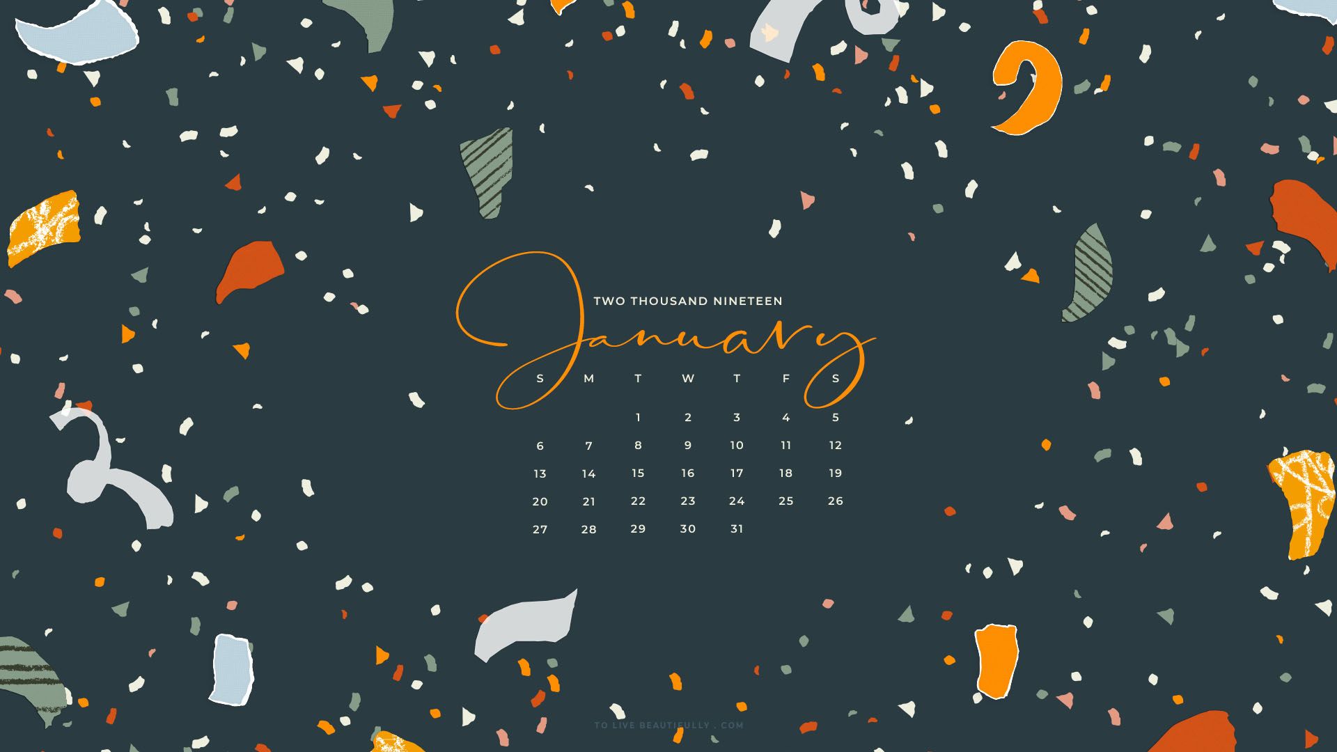 january 2019 desktop calendar