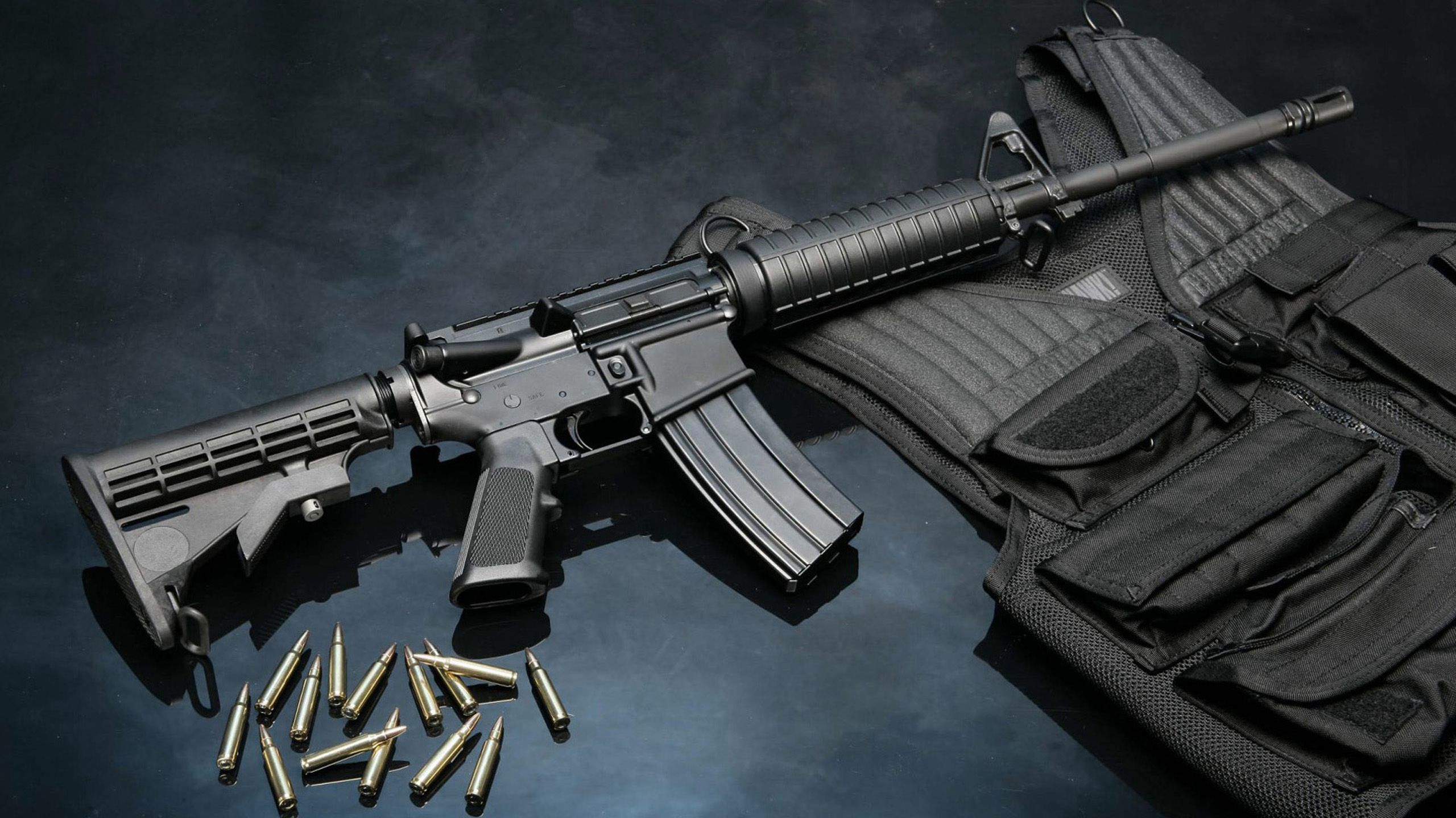 Wallpaper AR-15, rifle, custom, semi-automatic, multicam, camo, scope,  Military #1736