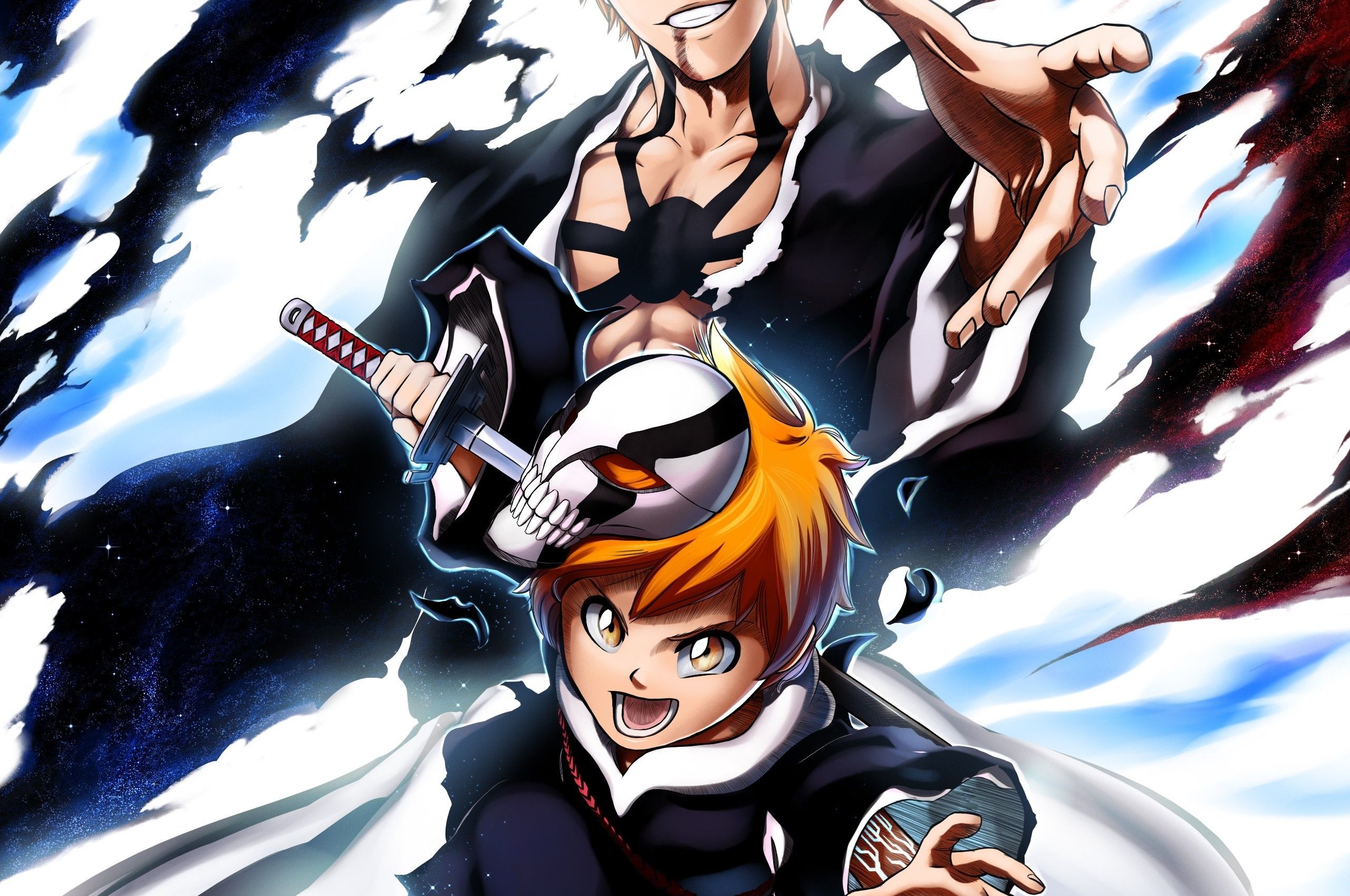 2560x1700 Download 2560x1700 Kurosaki Ichigo, Kurosaki Kazui, <b>Bleach</b>, Sword...