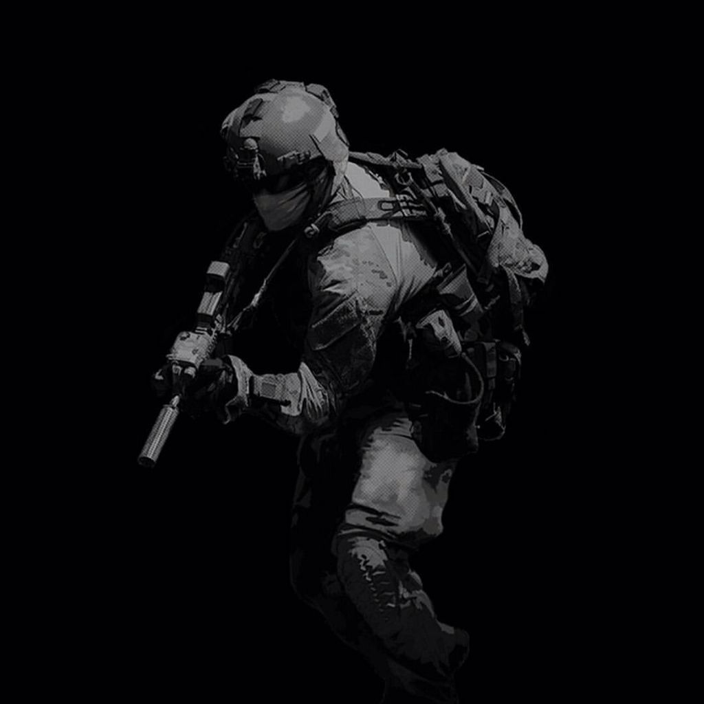 HD wallpaper soldier in black tactical suit holding a rifle illustration  artwork  Wallpaper Flare