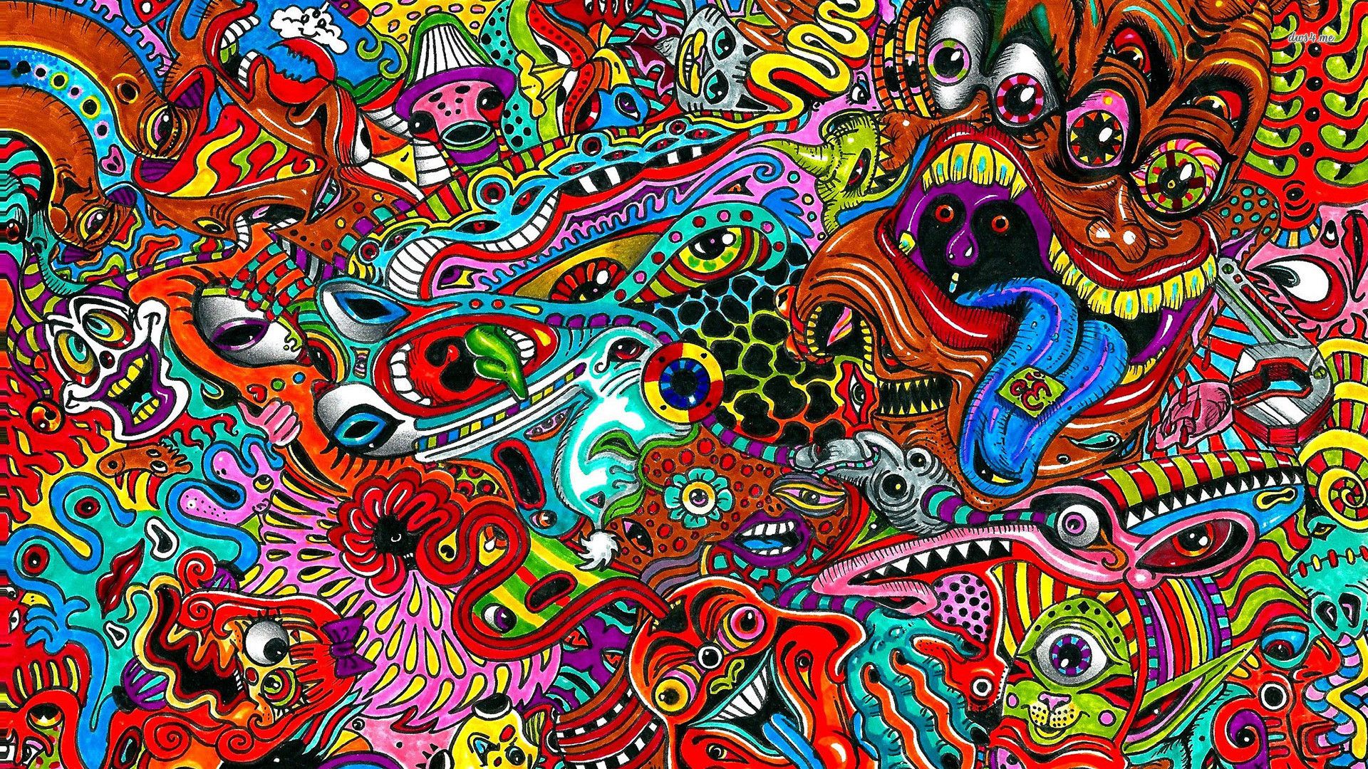 Mobile wallpaper: Colorful, Creature, Artistic, Psychedelic, Trippy,  1428301 download the picture for free.