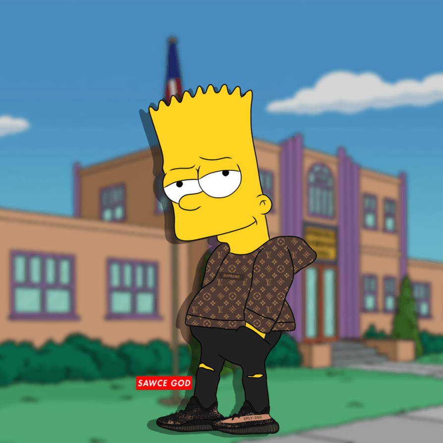 Gucci Clipart Bape - Supreme Wallpaper Bart Simpson, HD Png Download -  791x1027 (#236800) - PinPng