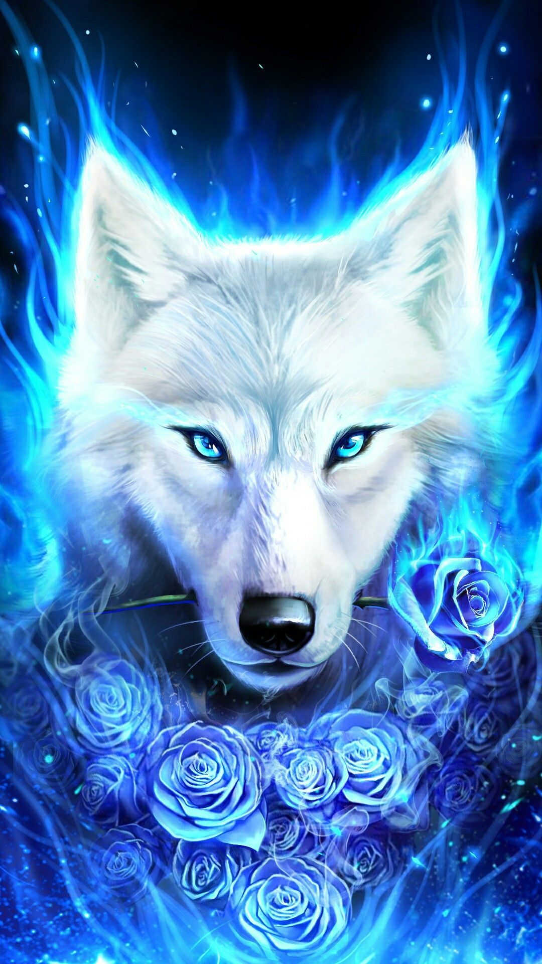 Flaming Blue Wolf wallpaper by RandomHooman  Download on ZEDGE  8bb0