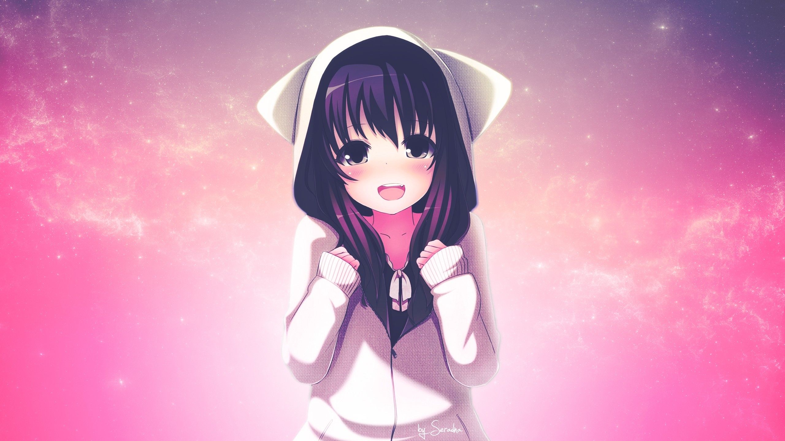 2560x1440 Descargar Wallpaper 2560x1440 Kawaii, anime, niña, amiga