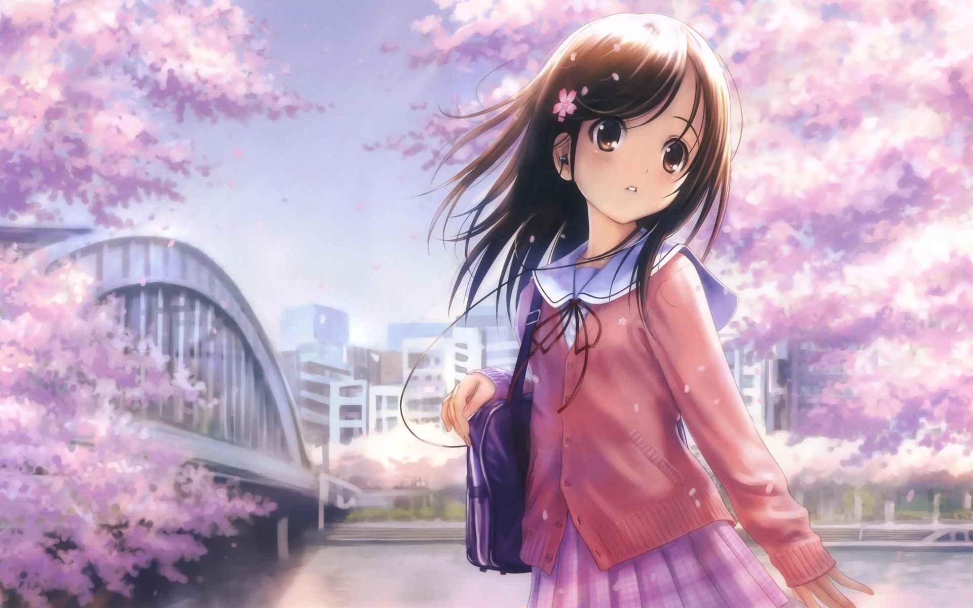 Cute Anime Girl Background gambar ke 3
